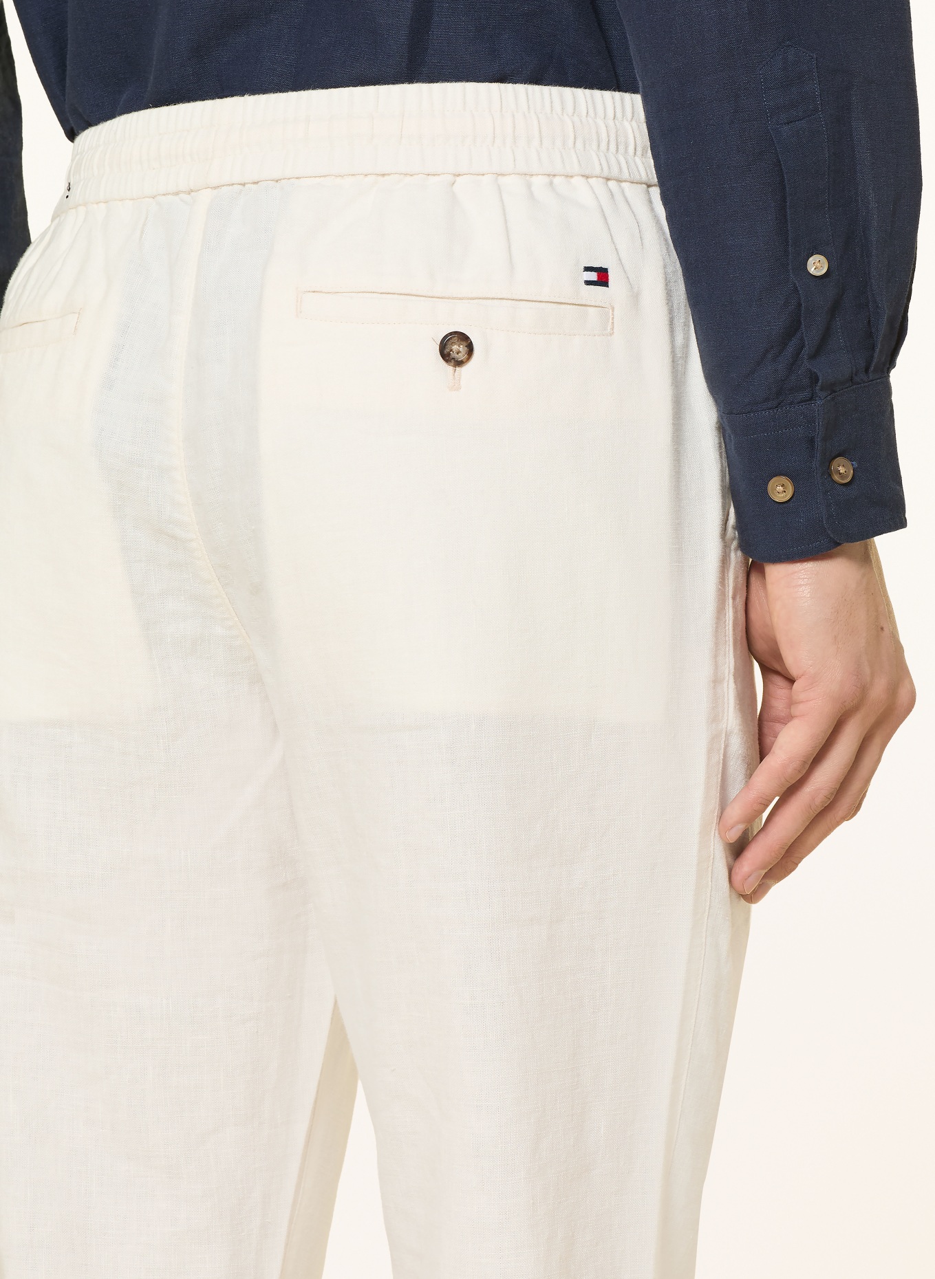 TOMMY HILFIGER Leinenhose HARLEM Regular Tapered Fit: CREME