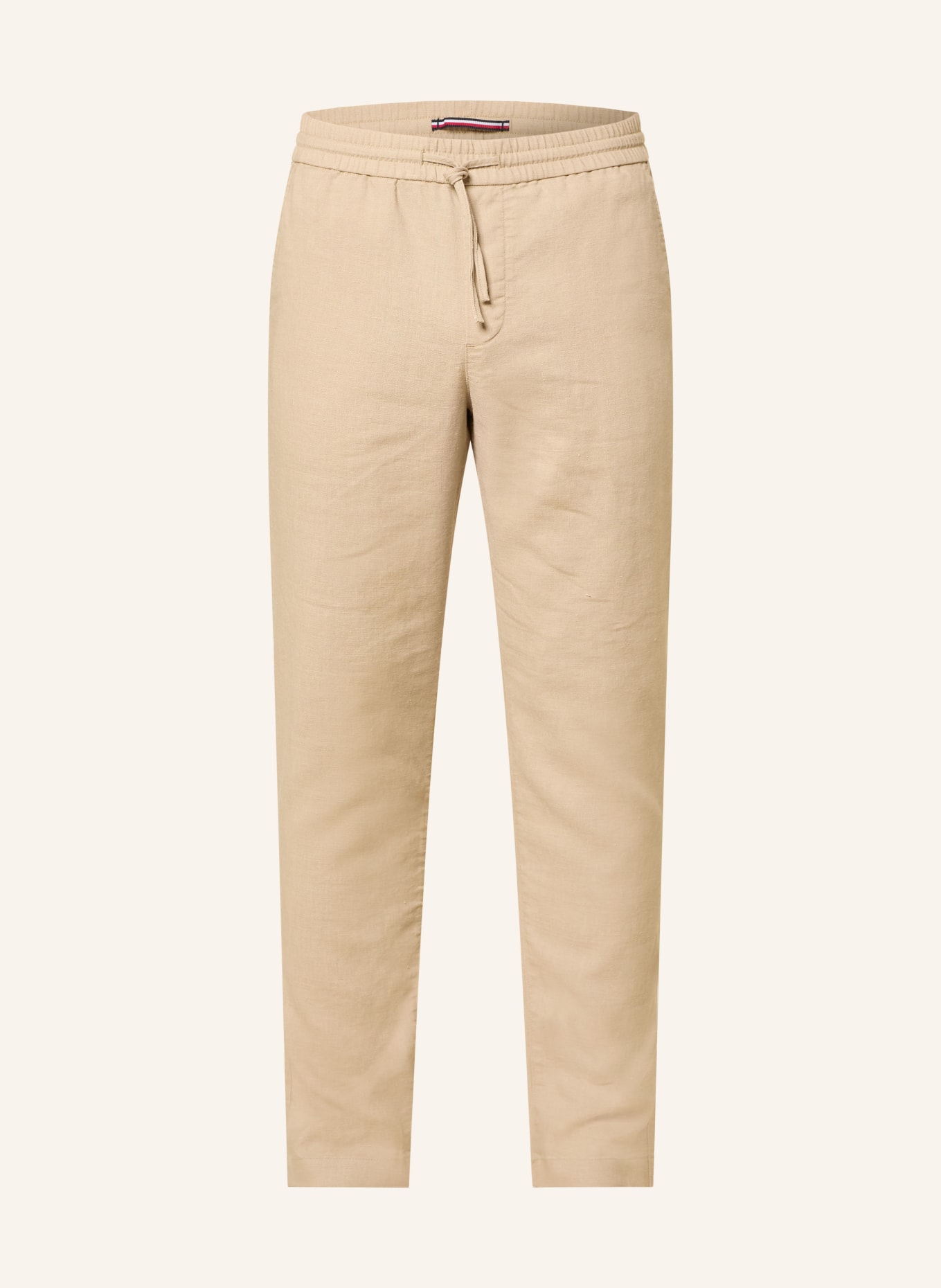 TOMMY HILFIGER HARLEM linen pants, regular tapered fit: LIGHT BROWN