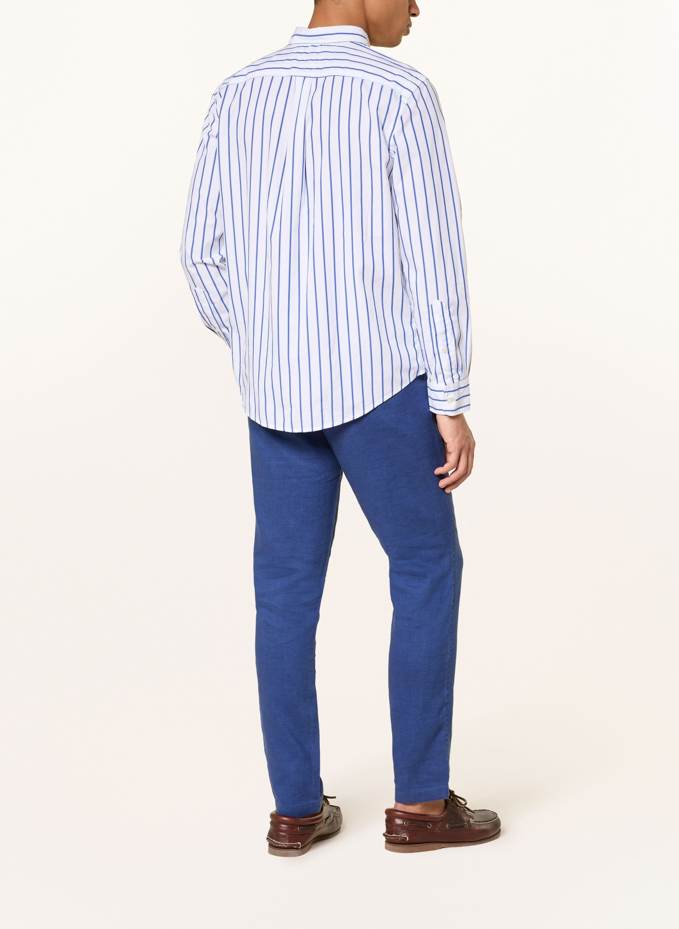 TOMMY HILFIGER Spodnie lniane HARLEM Regular Tapered Fit: NIEBIESKI