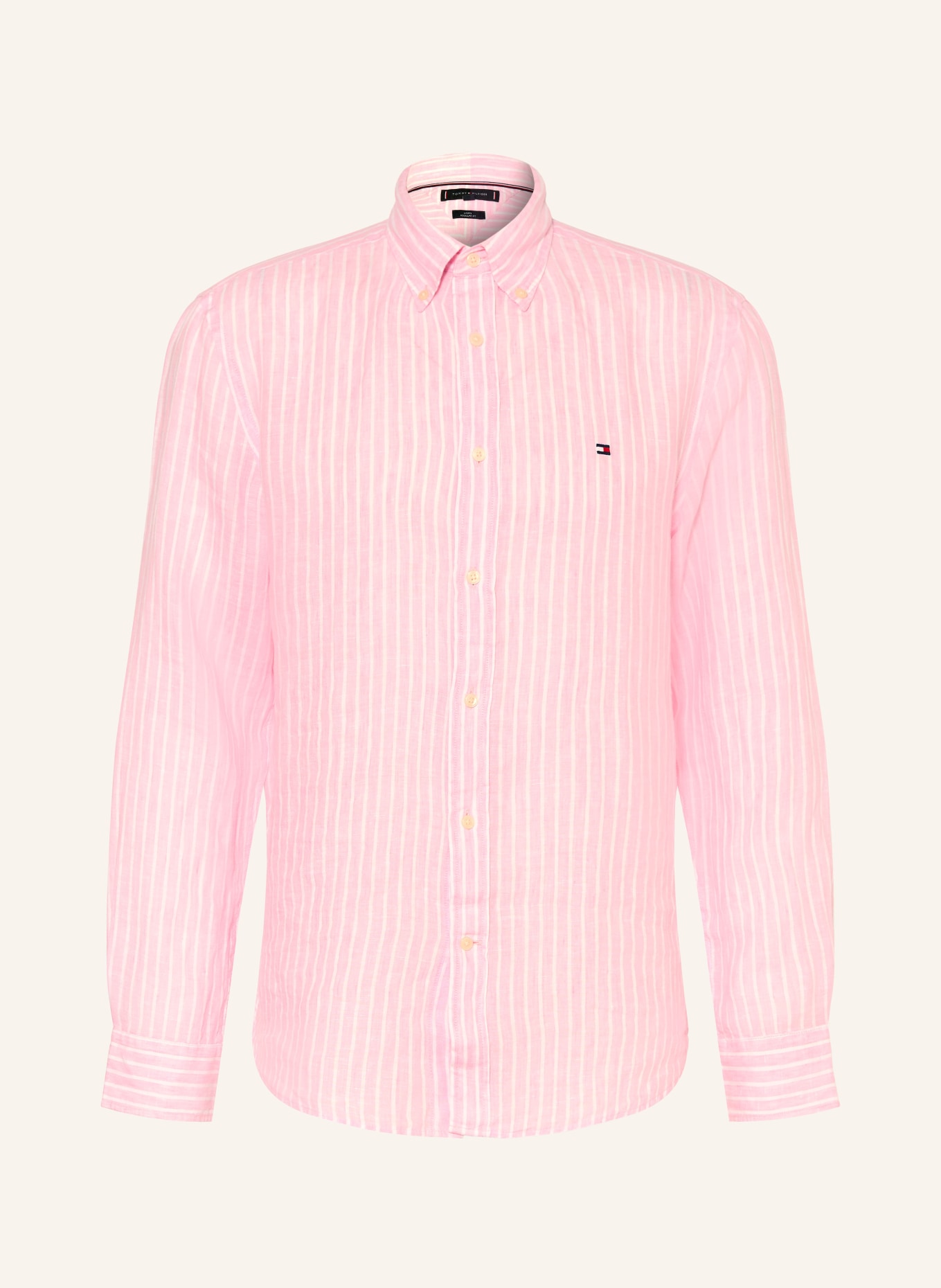 TOMMY HILFIGER Leinenhemd Regular Fit: ROSA / WEISS