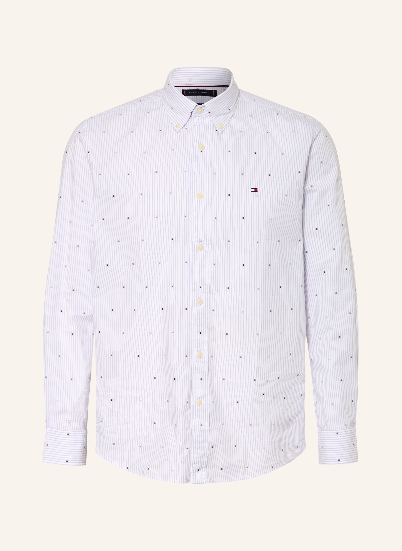 TOMMY HILFIGER Hemd Regular Fit: WEISS / BLAU