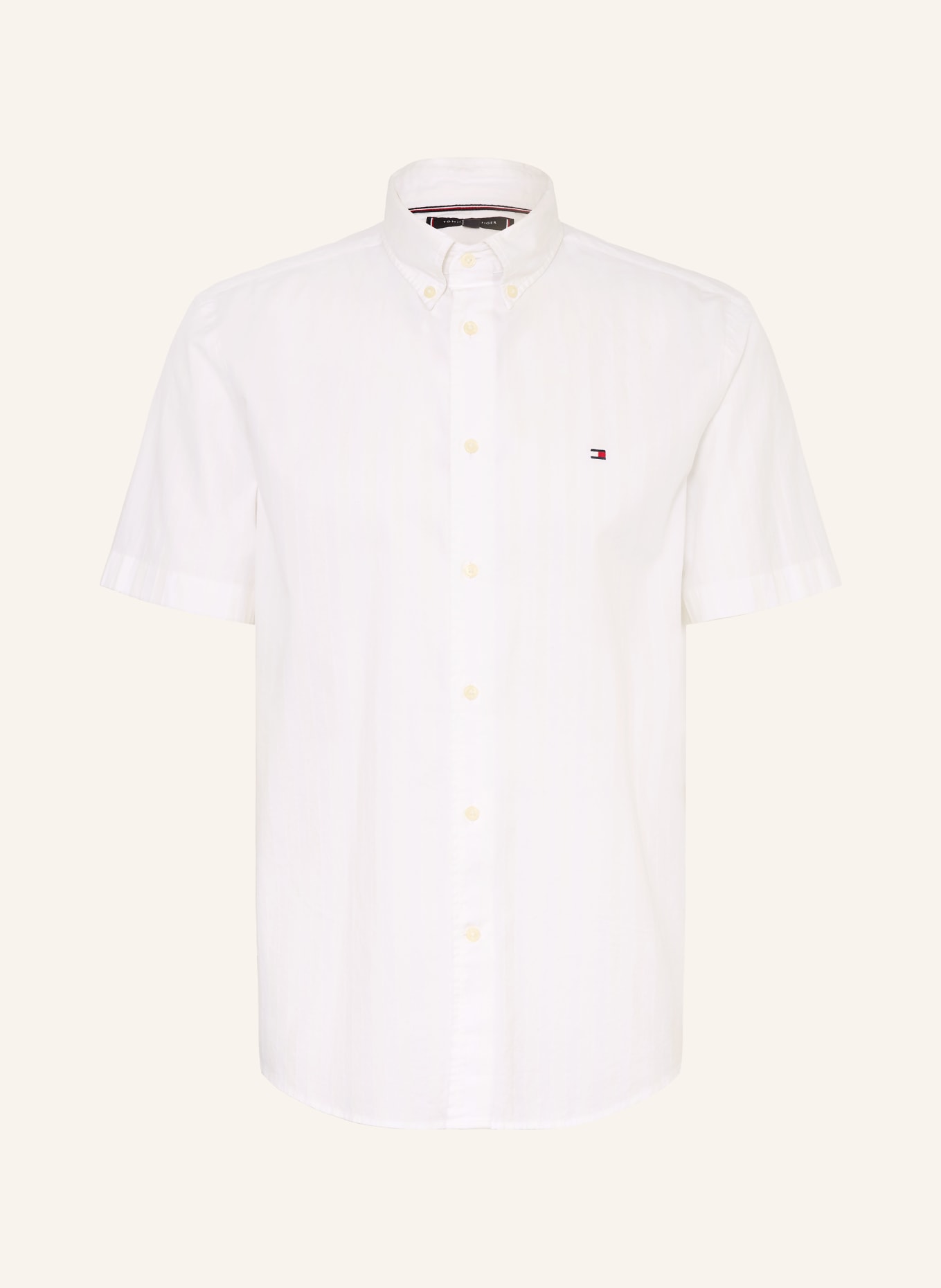 TOMMY HILFIGER Kurzarm-Hemd Regular Fit: WEISS
