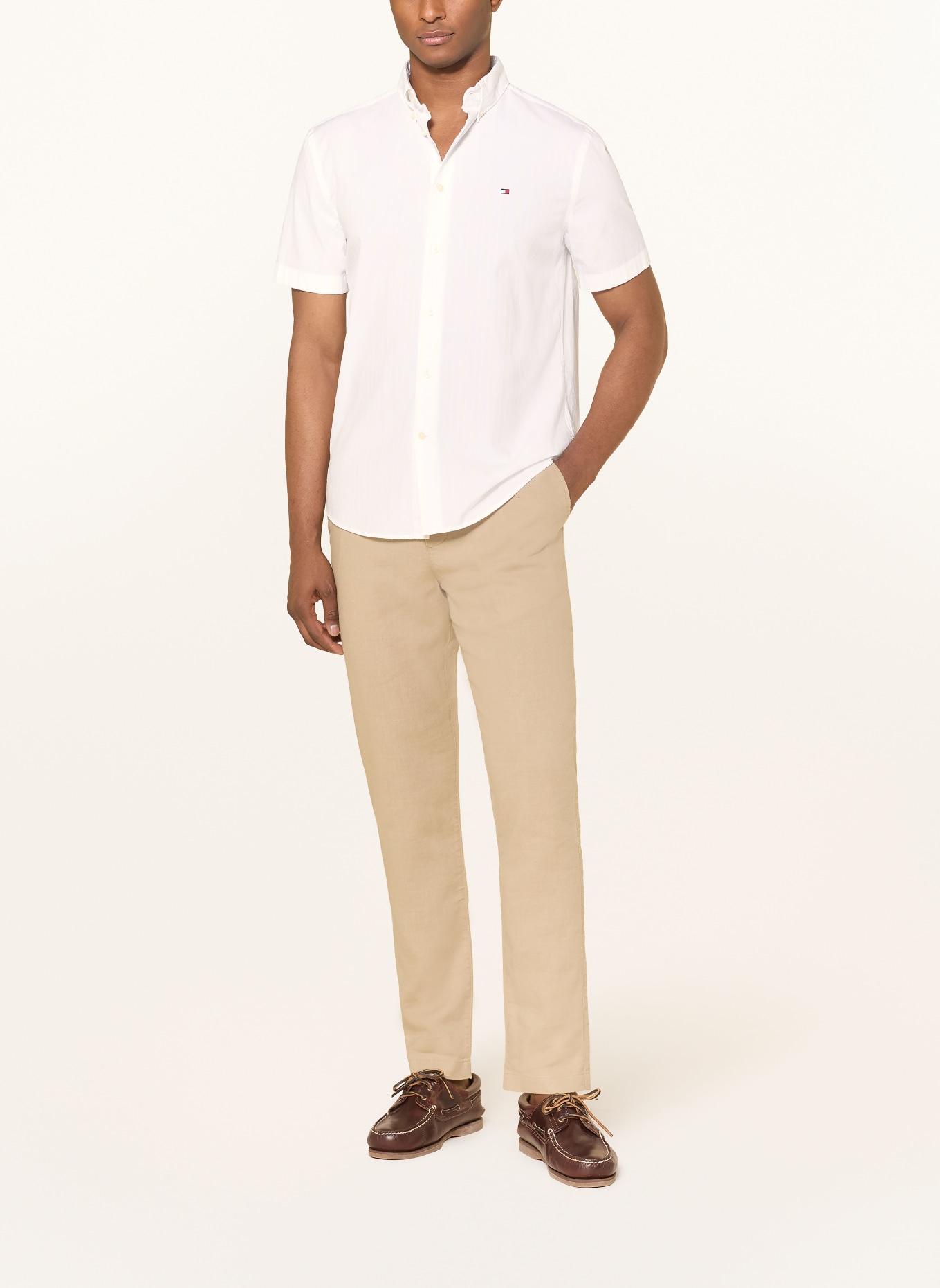 TOMMY HILFIGER Kurzarm-Hemd Regular Fit: WEISS