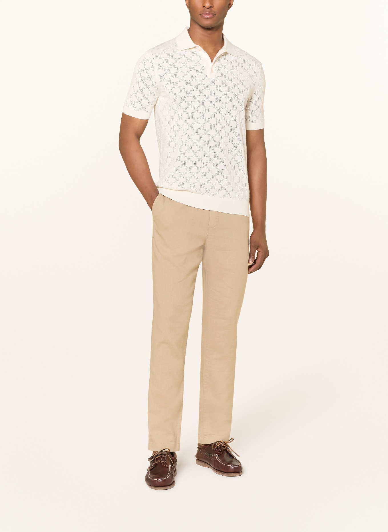 TOMMY HILFIGER Strick-Poloshirt: CREME
