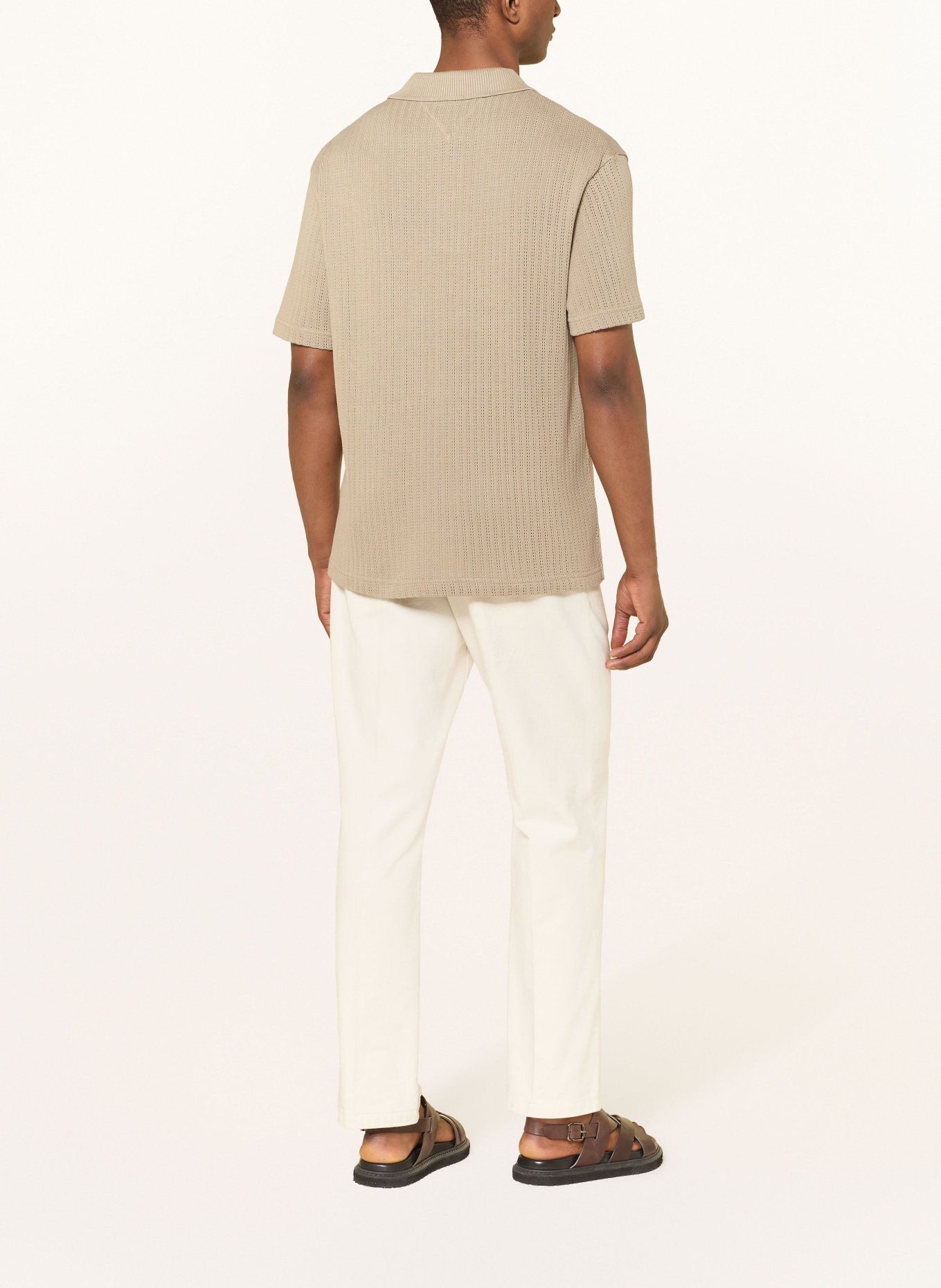 TOMMY HILFIGER Strick-Poloshirt Classic Fit: GRAU