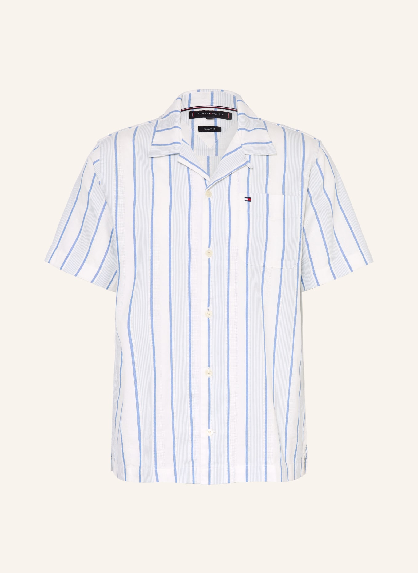 TOMMY HILFIGER Hemd Regular Fit: BLAU / HELLBLAU / WEISS
