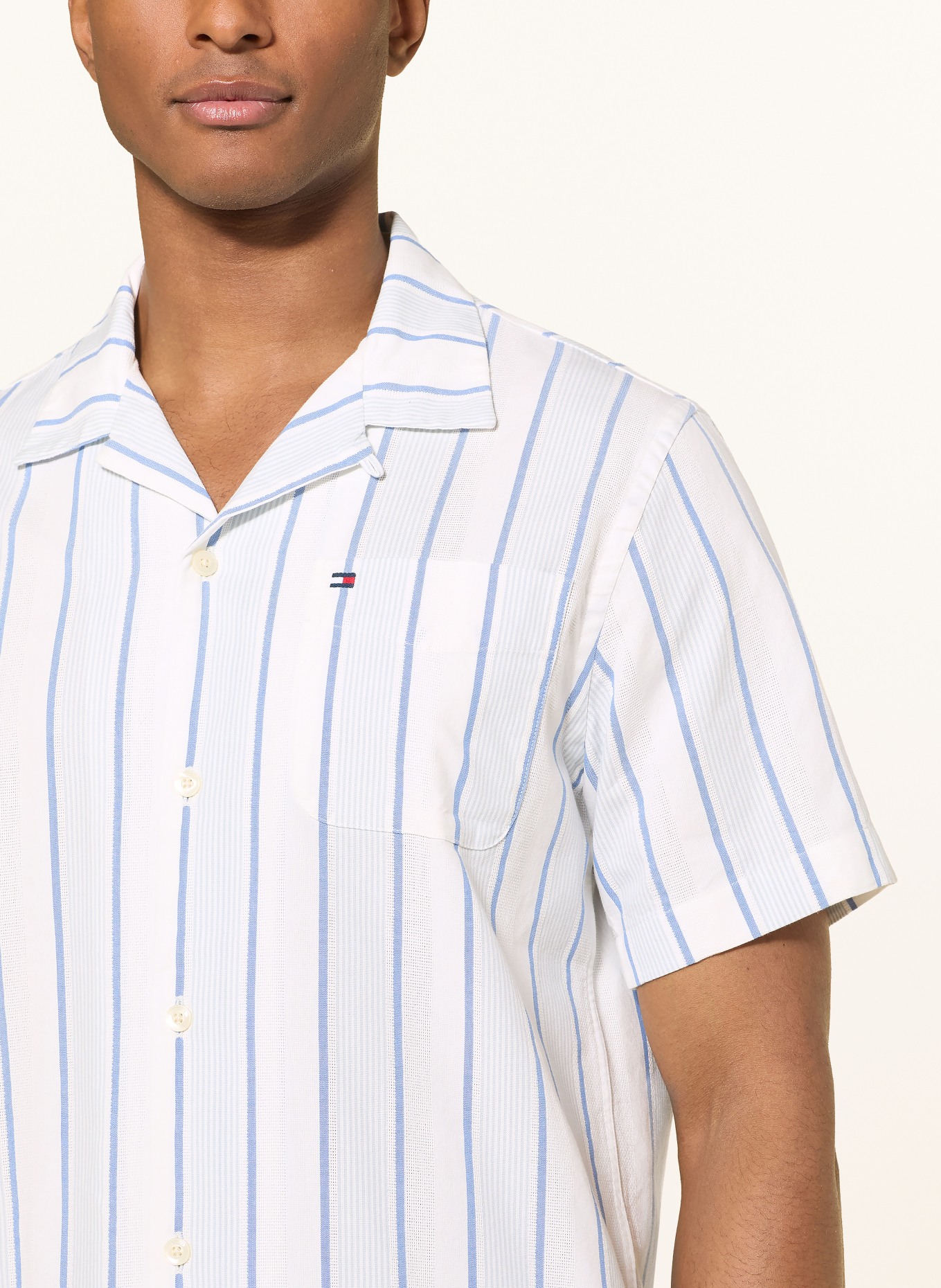 TOMMY HILFIGER Hemd Regular Fit: BLAU / HELLBLAU / WEISS