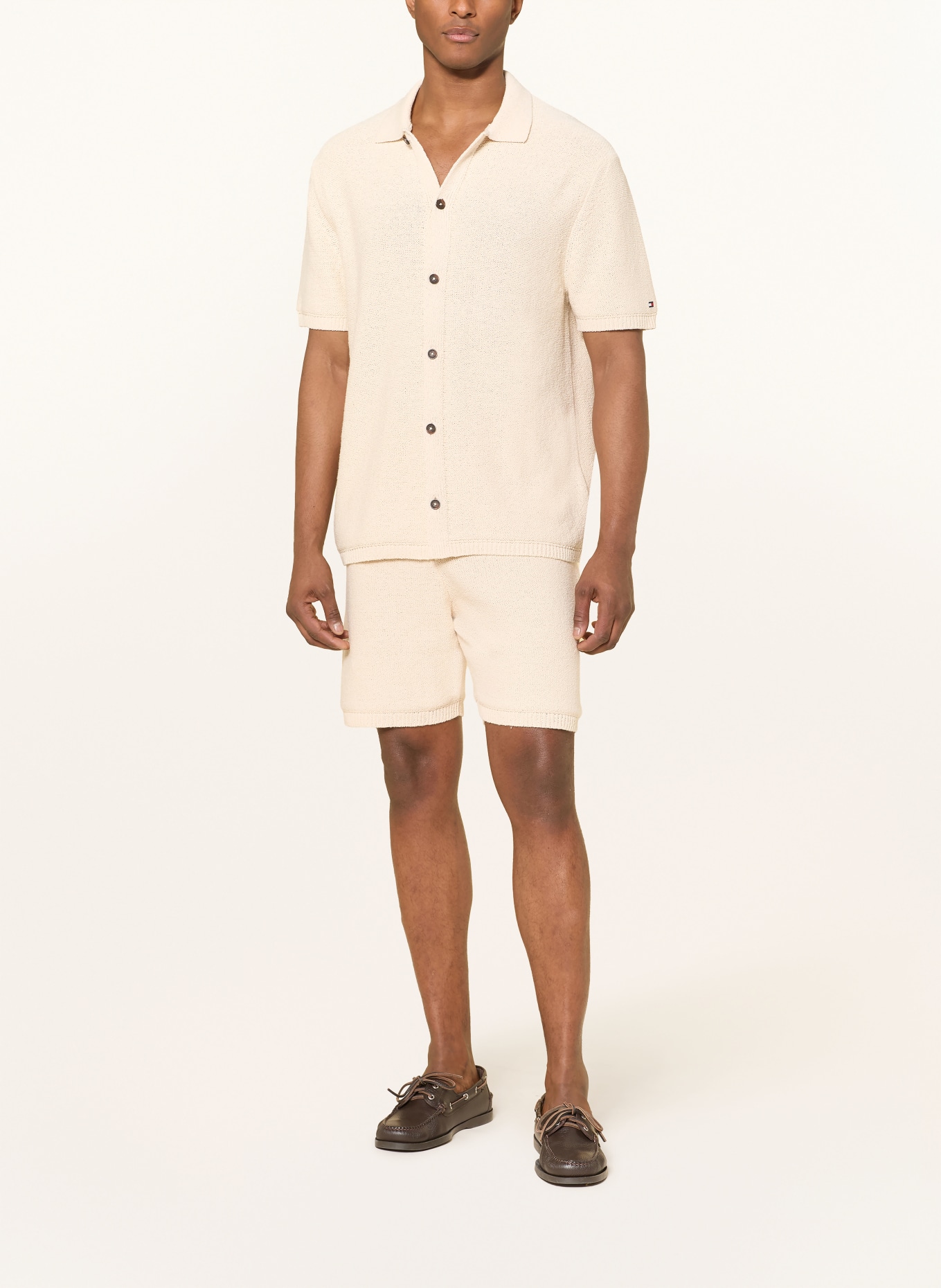 TOMMY HILFIGER Kurzarm-Hemd Comfort Fit: BEIGE