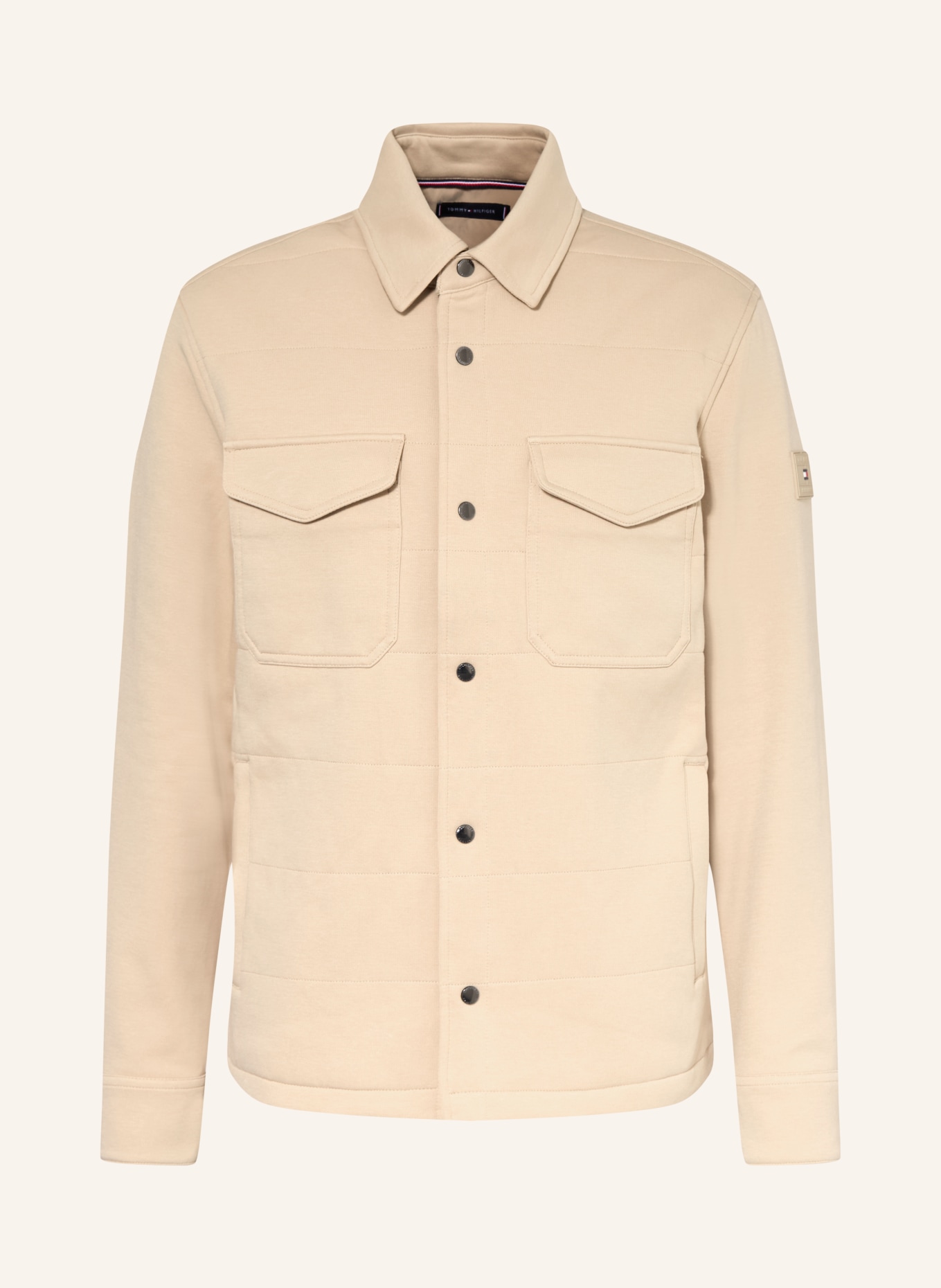 TOMMY HILFIGER Jersey overjas: BEIGE