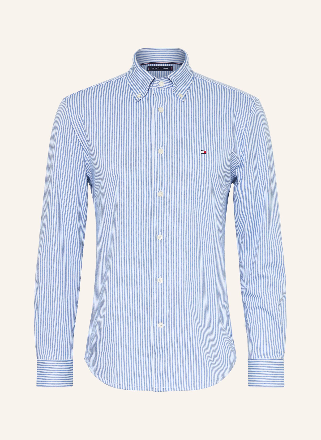 TOMMY HILFIGER Hemd Regular Fit: BLAU / WEISS
