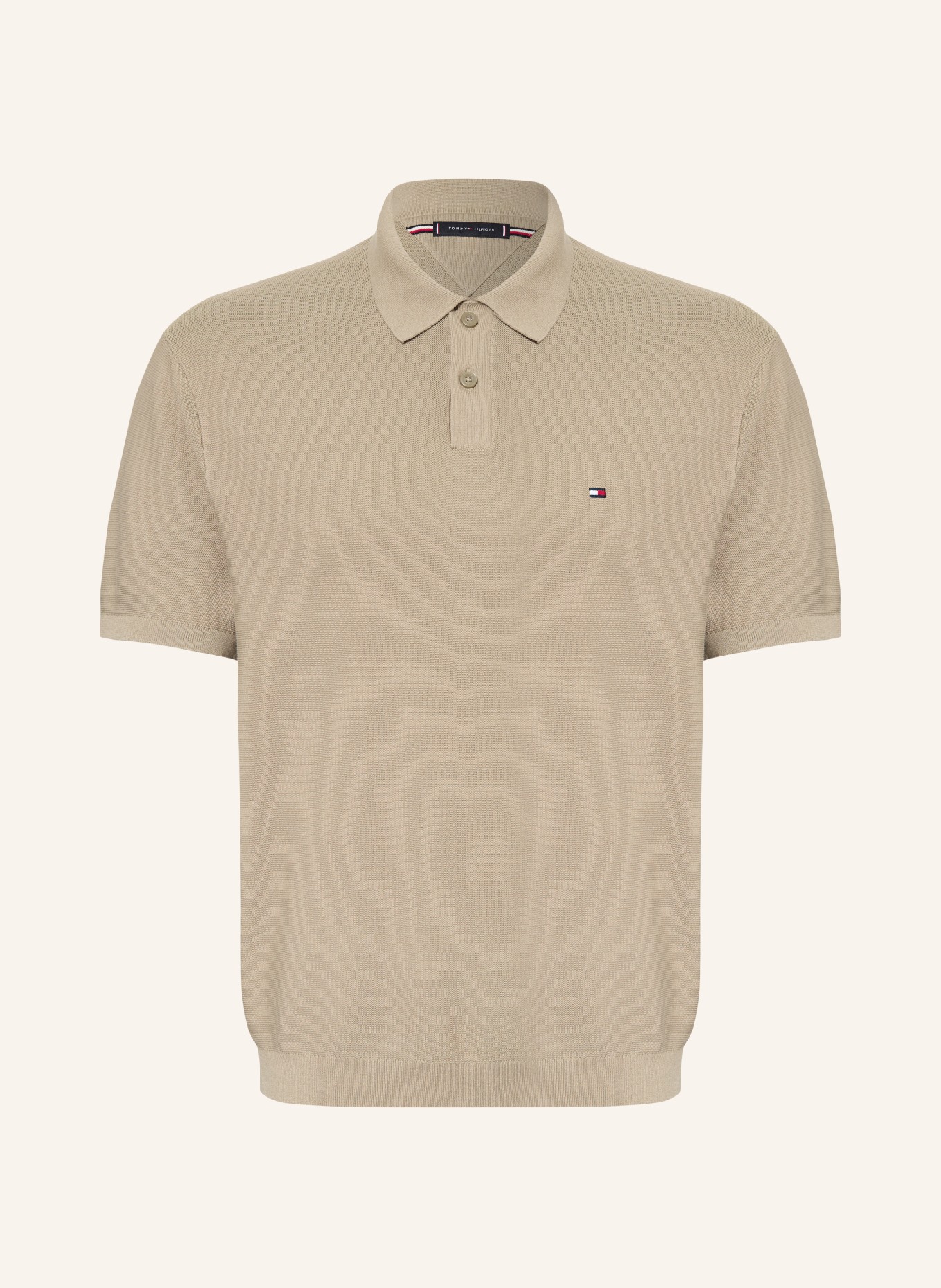 TOMMY HILFIGER piqué polo shirt: LIGHT BROWN