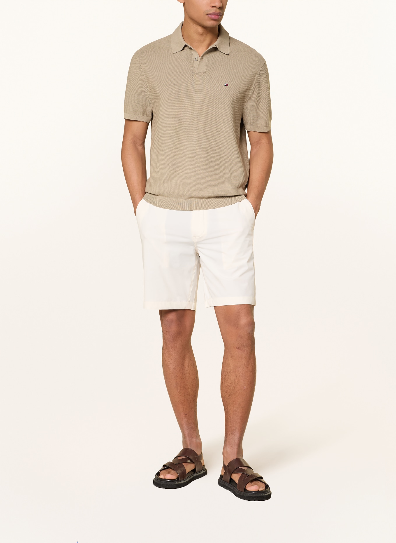 TOMMY HILFIGER piqué polo shirt: LIGHT BROWN