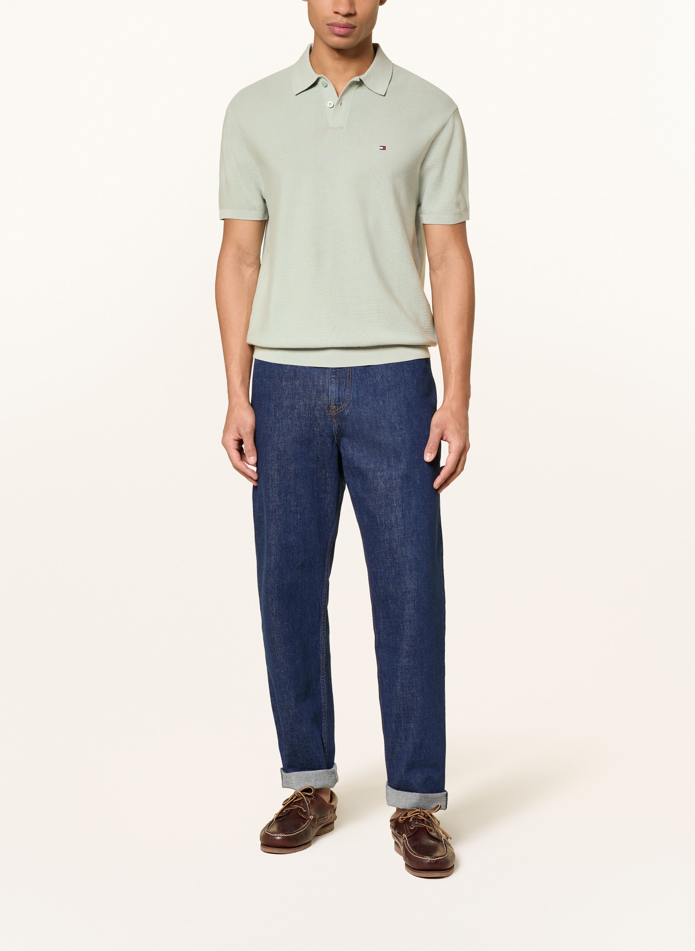 TOMMY HILFIGER Piqué-Poloshirt: HELLGRÜN