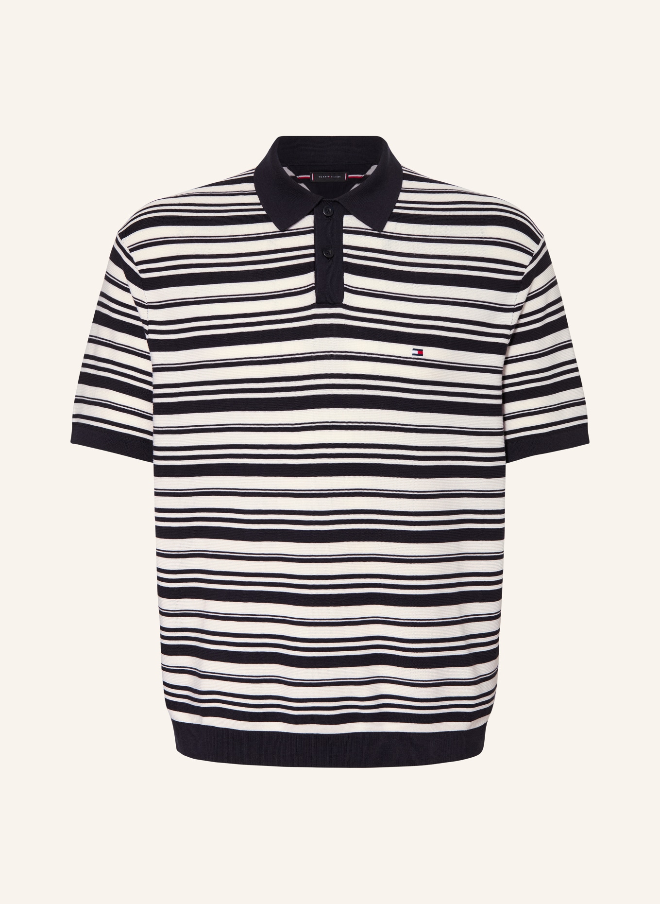 TOMMY HILFIGER piqué polo shirt: DARK BLUE / WHITE