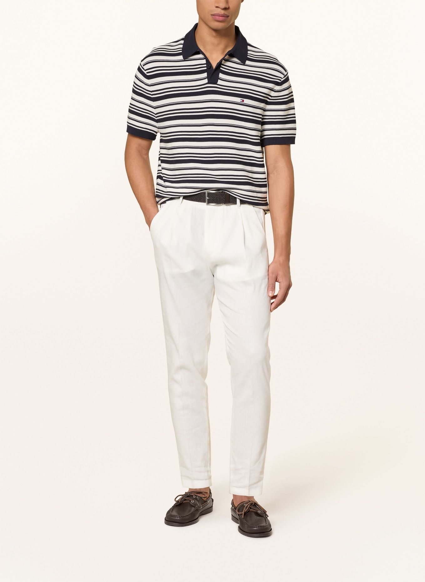 TOMMY HILFIGER piqué polo shirt: DARK BLUE / WHITE