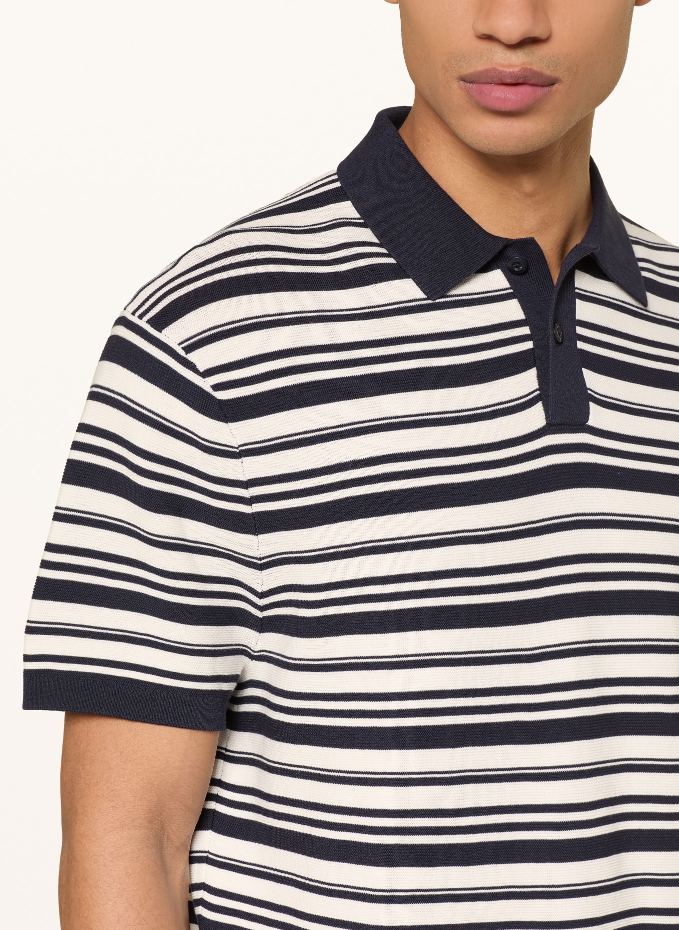 TOMMY HILFIGER piqué polo shirt: DARK BLUE / WHITE