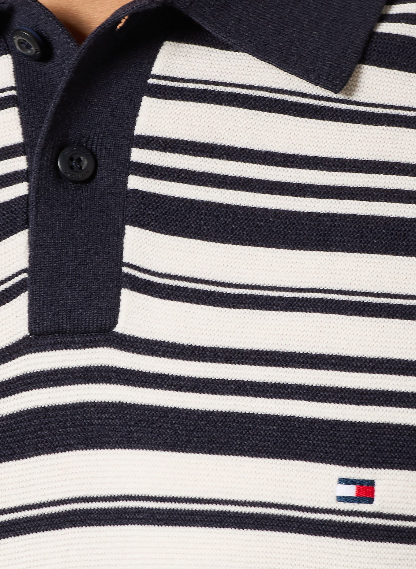TOMMY HILFIGER piqué polo shirt: DARK BLUE / WHITE
