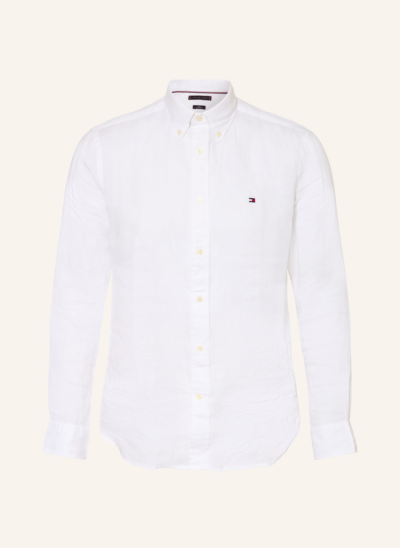 TOMMY HILFIGER Leinenhemd Regular Fit: WEISS