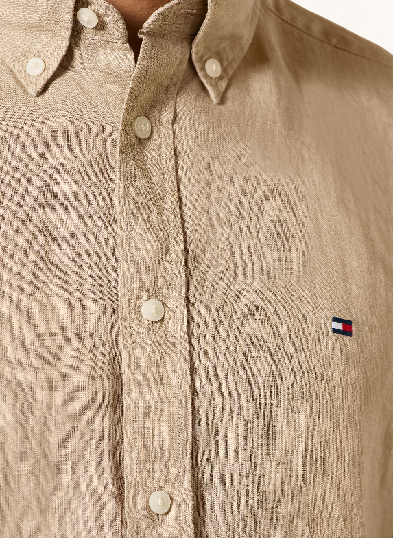 TOMMY HILFIGER Leinenhemd Regular Fit: HELLBRAUN