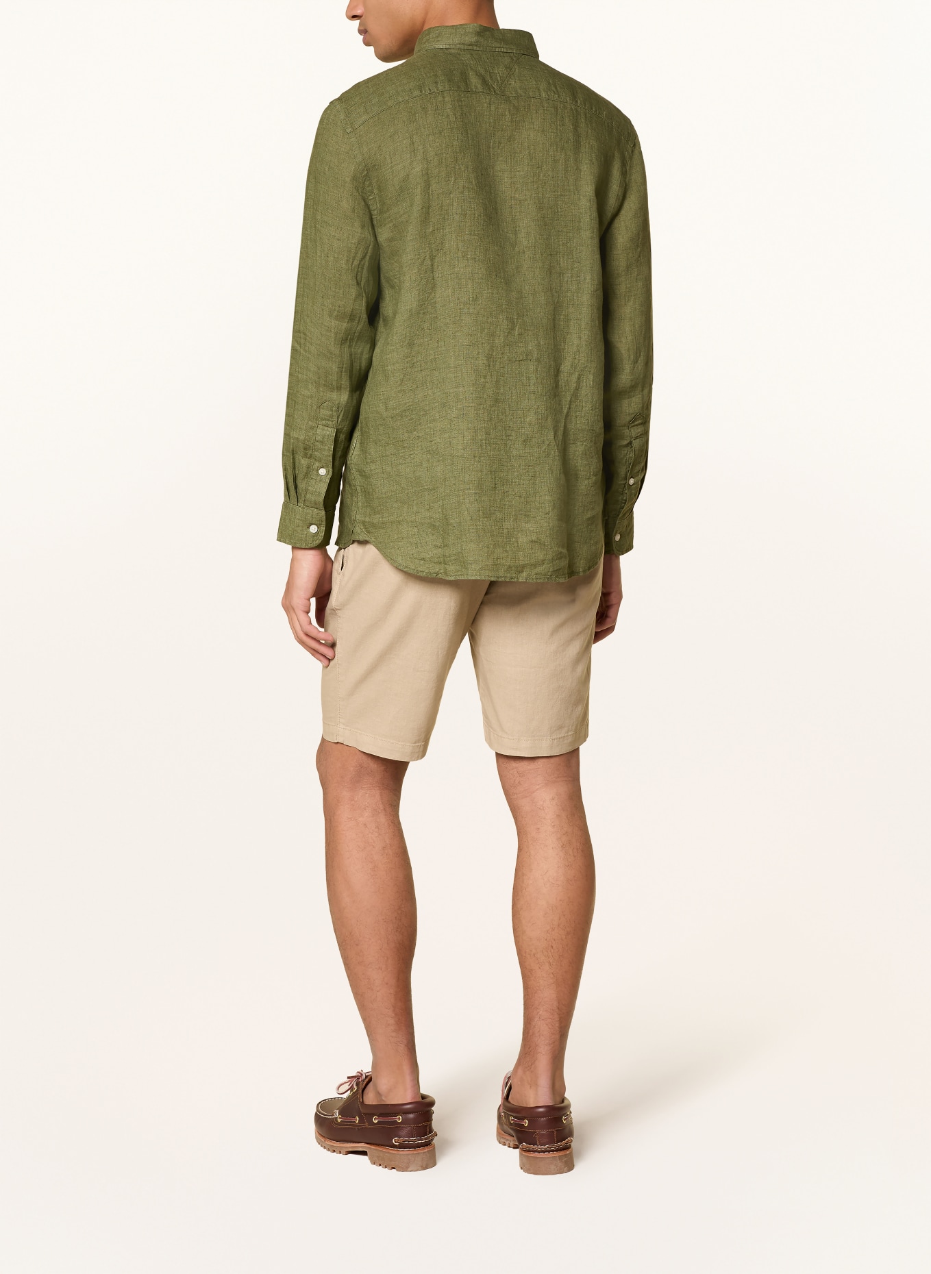TOMMY HILFIGER Leinenhemd Regular Fit: OLIV