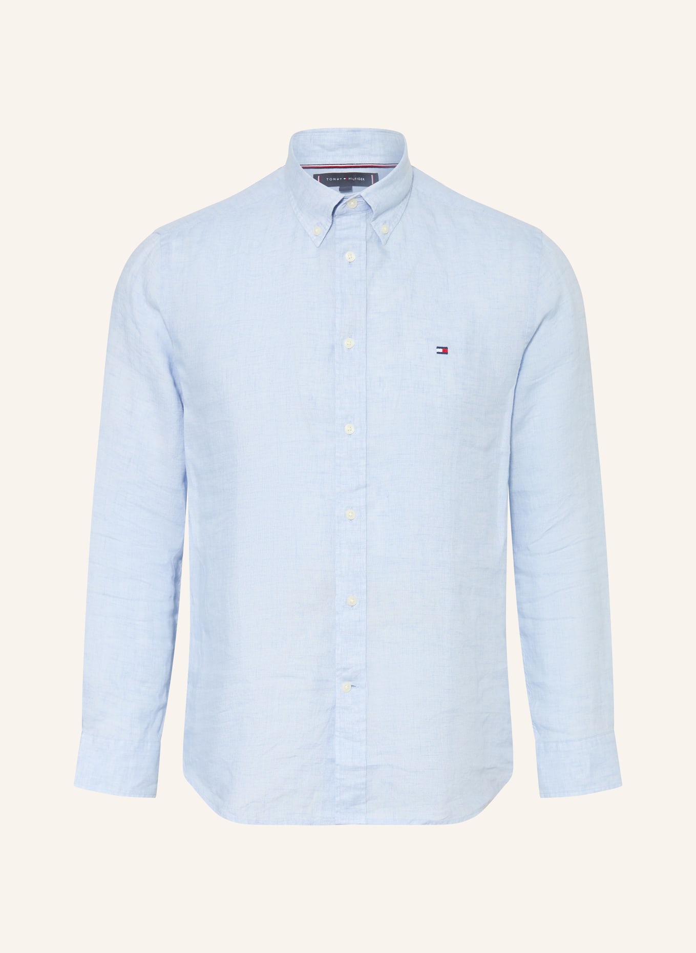 TOMMY HILFIGER Leinenhemd Regular Fit: HELLBLAU