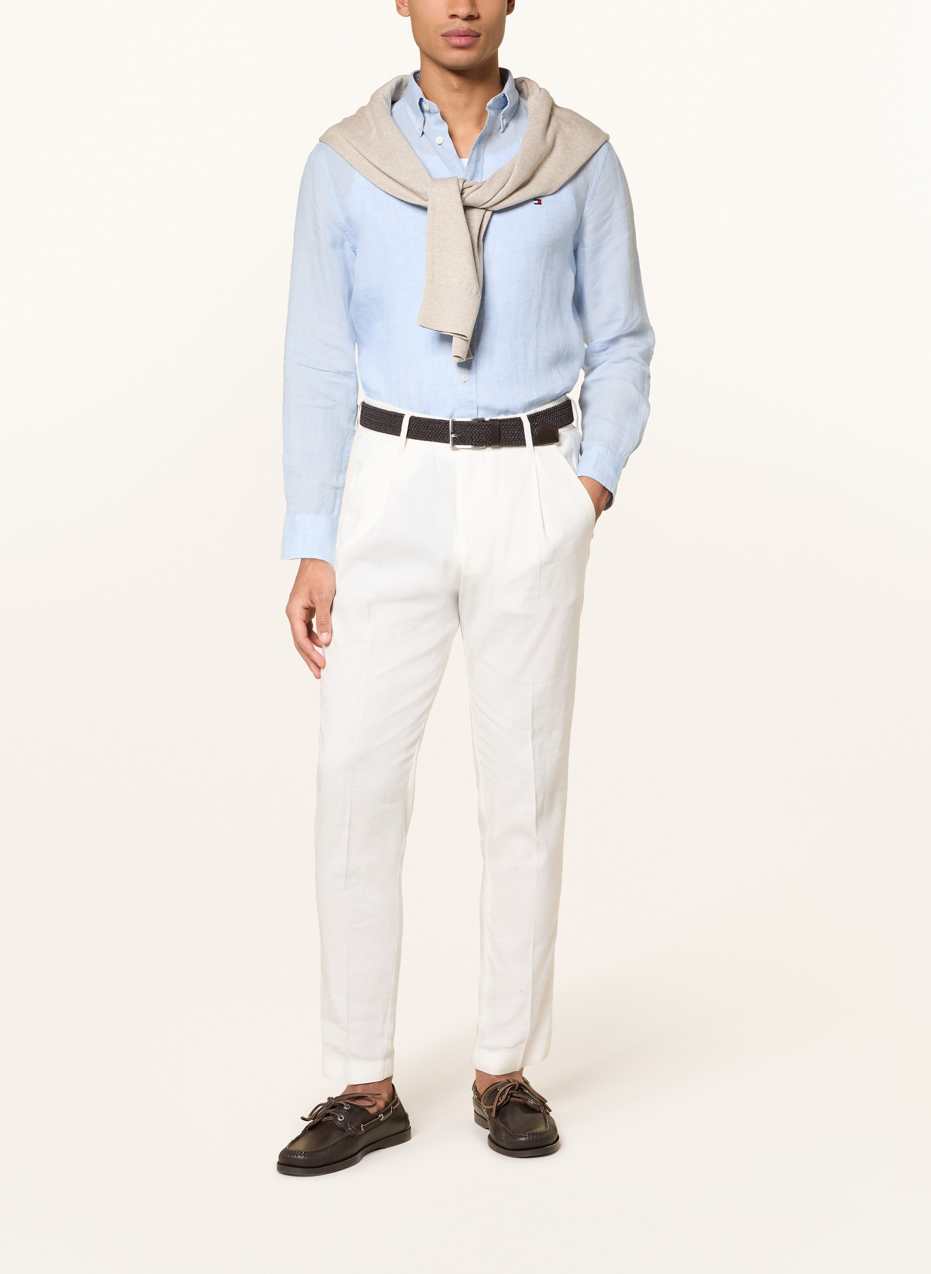 TOMMY HILFIGER Leinenhemd Regular Fit: HELLBLAU