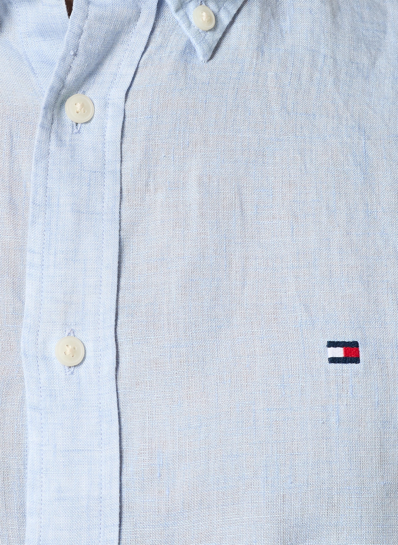 TOMMY HILFIGER Leinenhemd Regular Fit: HELLBLAU