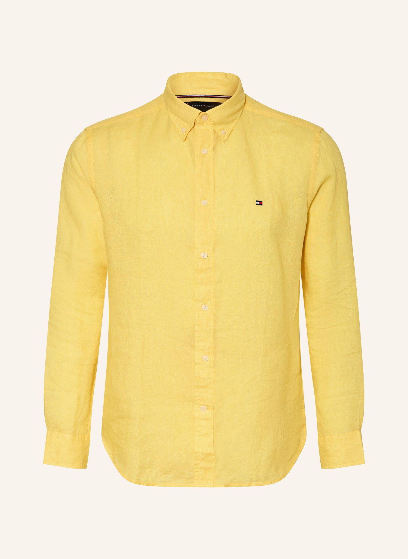 TOMMY HILFIGER Leinenhemd Regular Fit: GELB