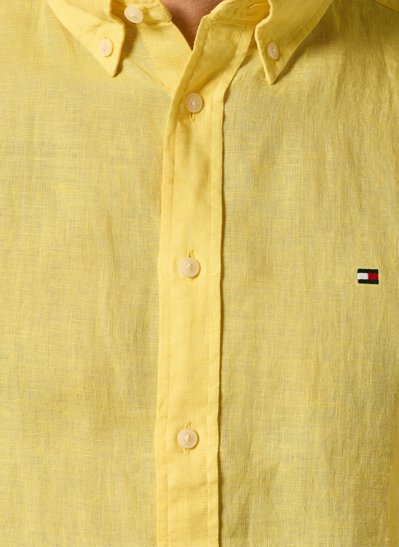 TOMMY HILFIGER Leinenhemd Regular Fit: GELB