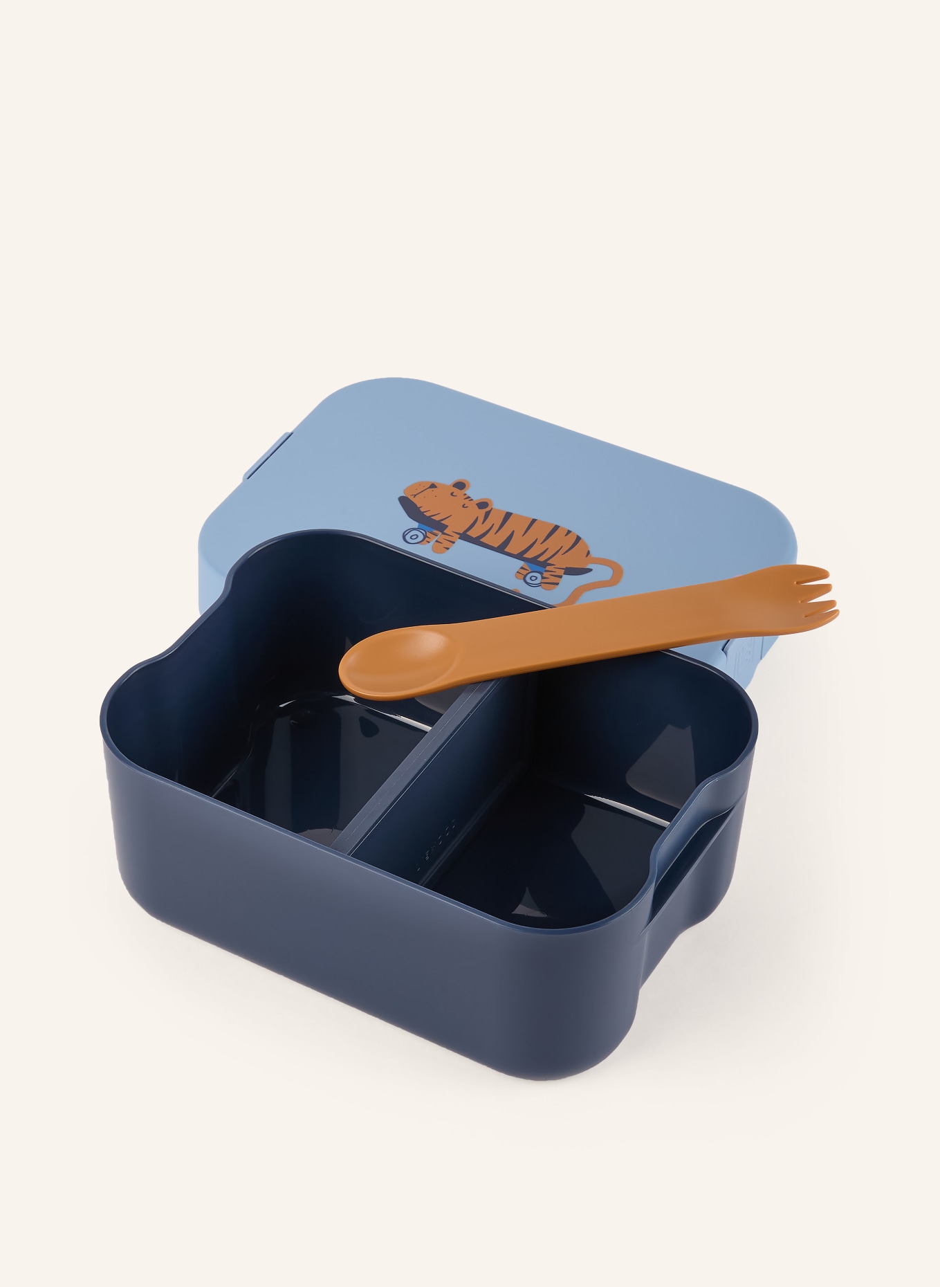 LIEWOOD KAMIL lunchbox: DARK BLUE / DARK ORANGE / LIGHT BLUE