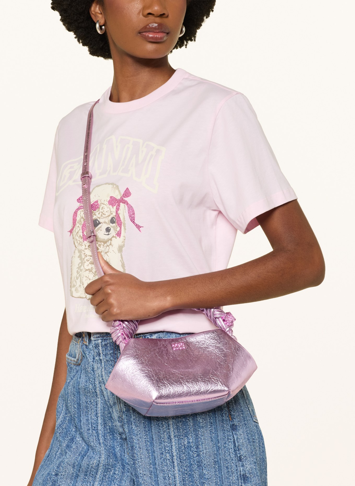 GANNI BOU BAG MINI handbag: PINK