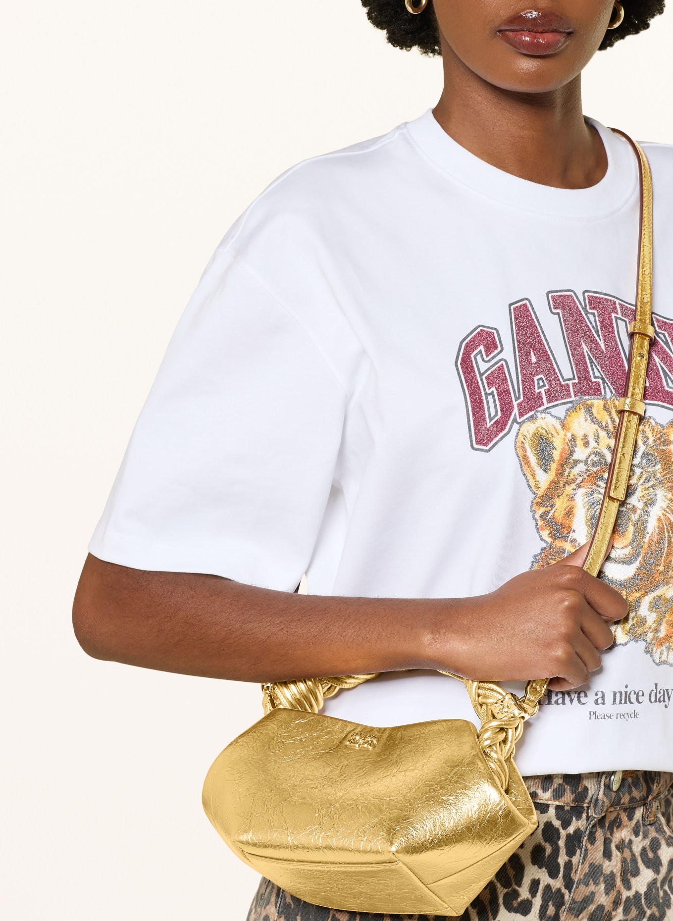 GANNI Handtasche BOU BAG MINI: GOLD