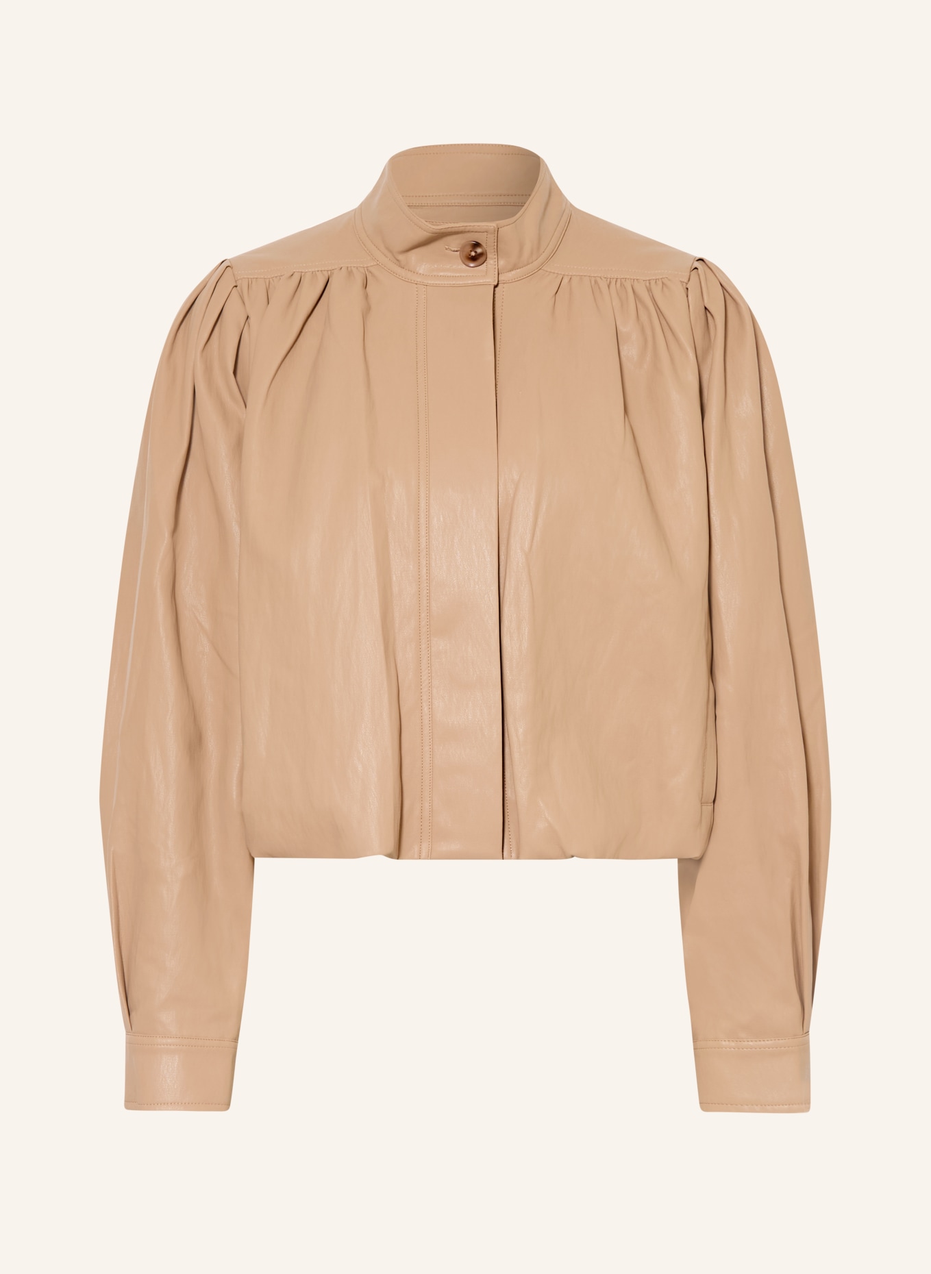 MRS & HUGS Bunda v koženém vzhledu: BÉŽOVÁ