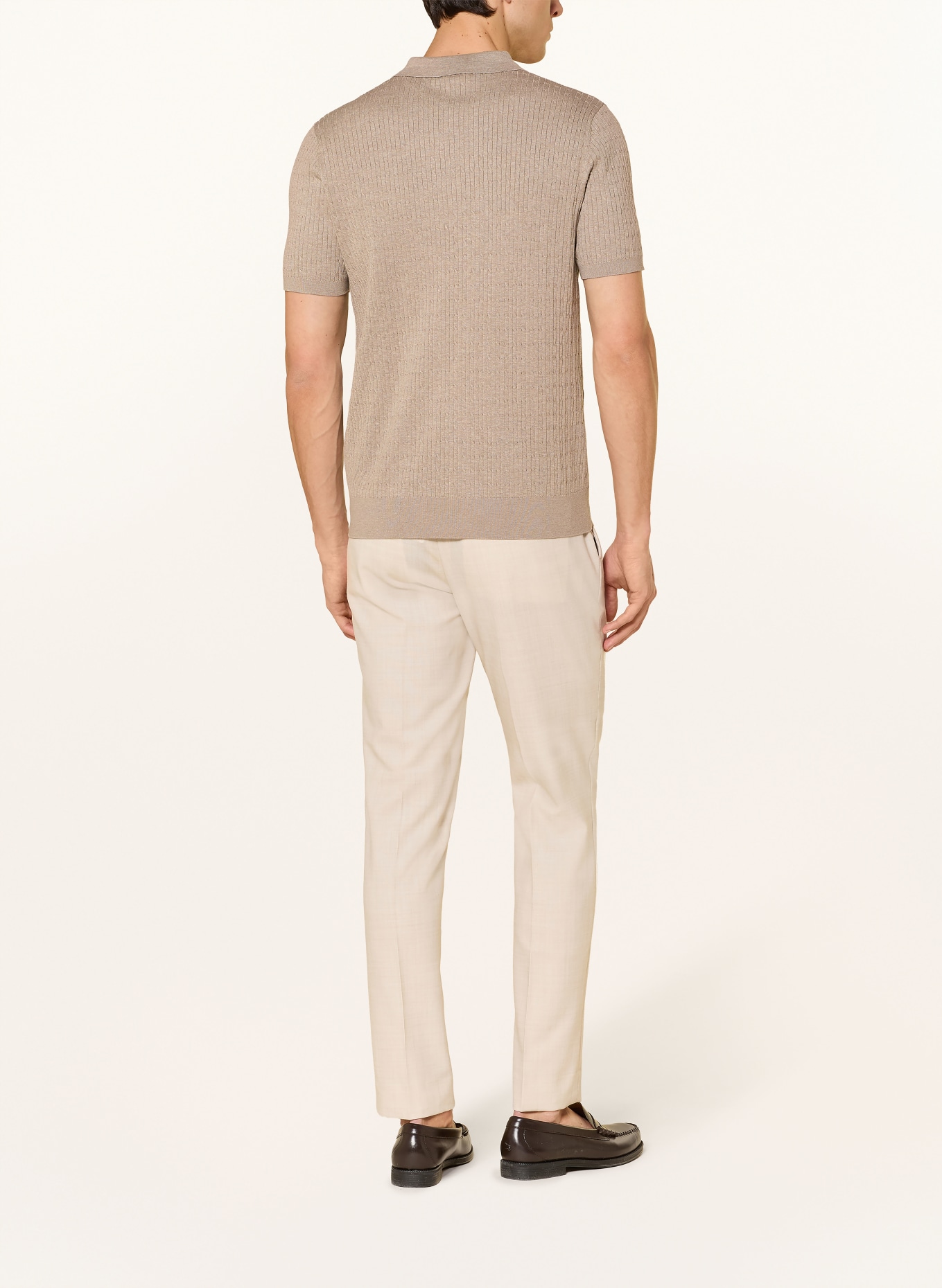 PROFUOMO Gebreid poloshirt: BEIGE