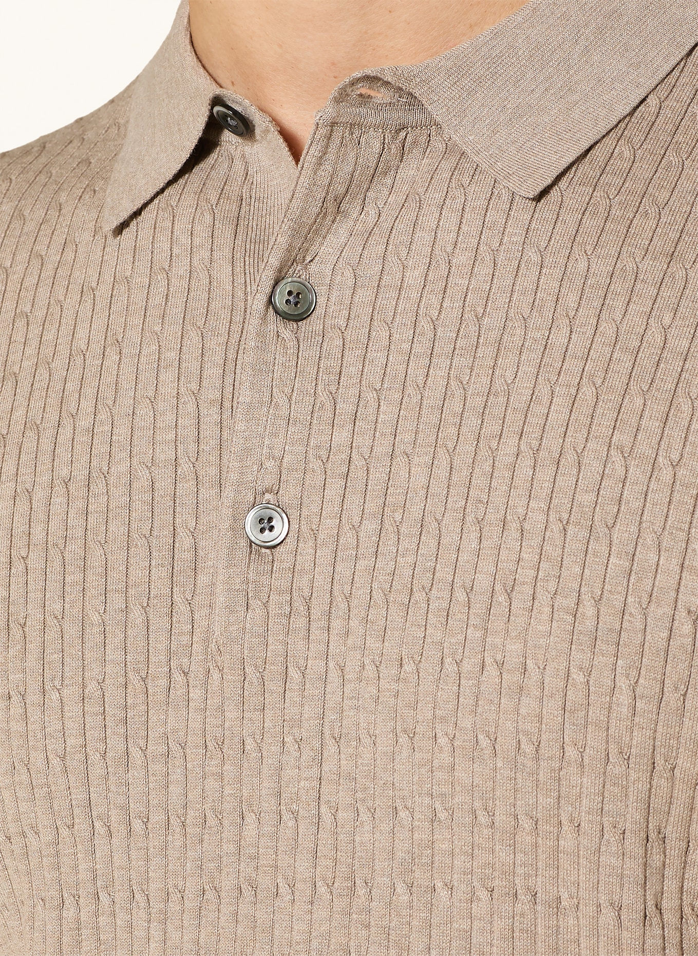 PROFUOMO Gebreid poloshirt: BEIGE