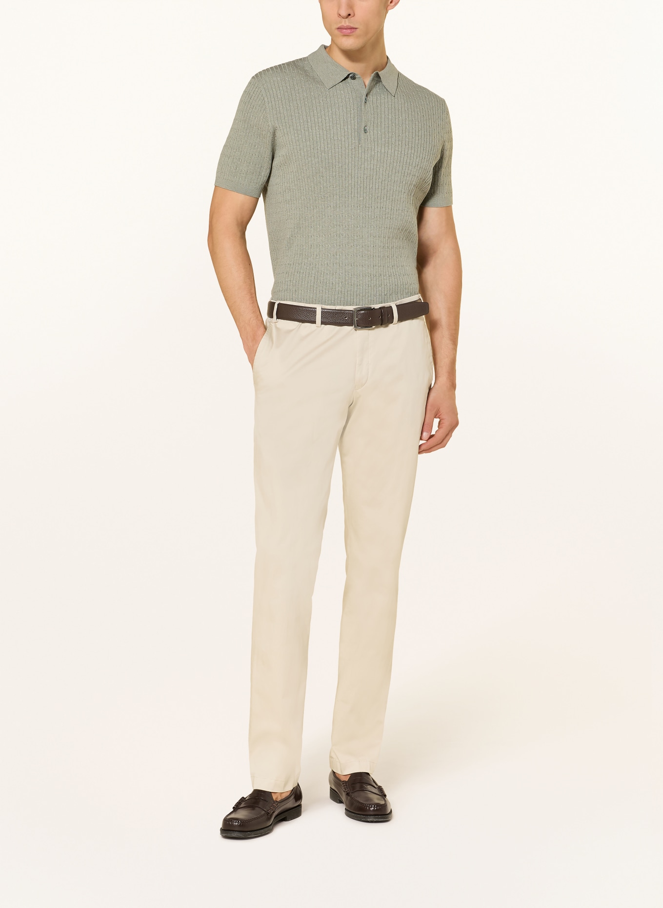 PROFUOMO Strick-Poloshirt: GRÜN