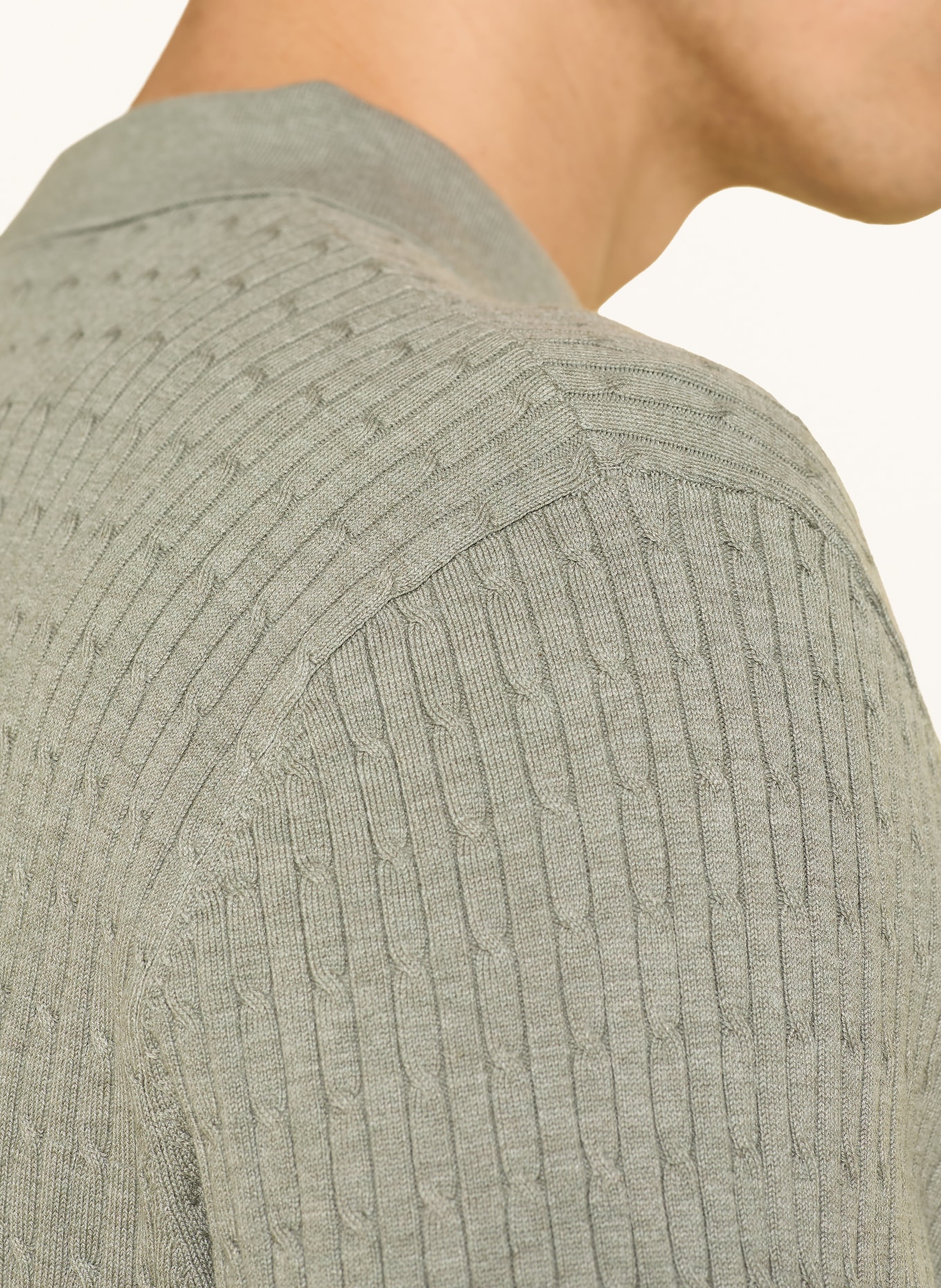 PROFUOMO Strick-Poloshirt: GRÜN