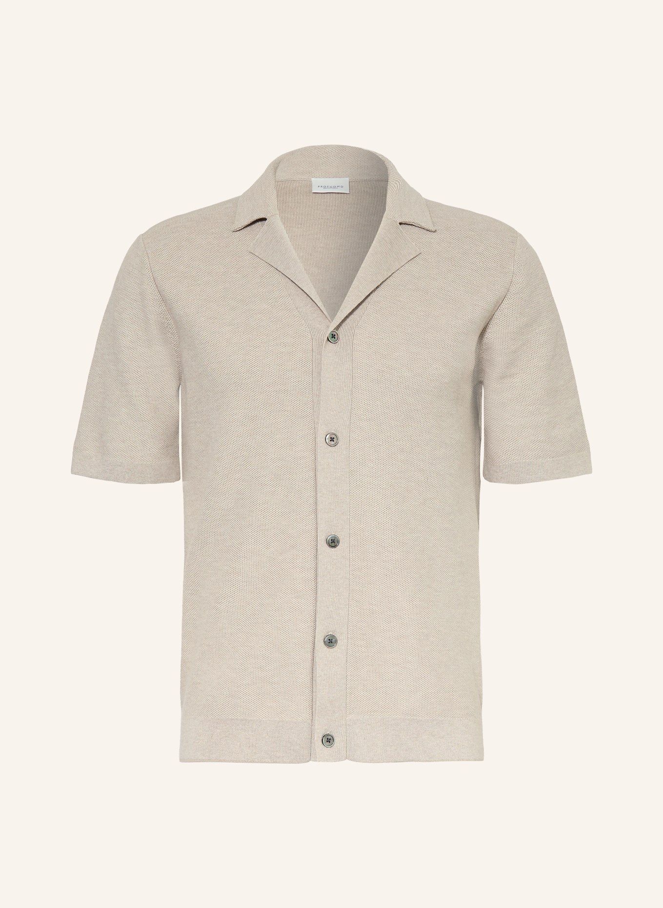 PROFUOMO Pletená košile Regular Fit: BÉŽOVÁ