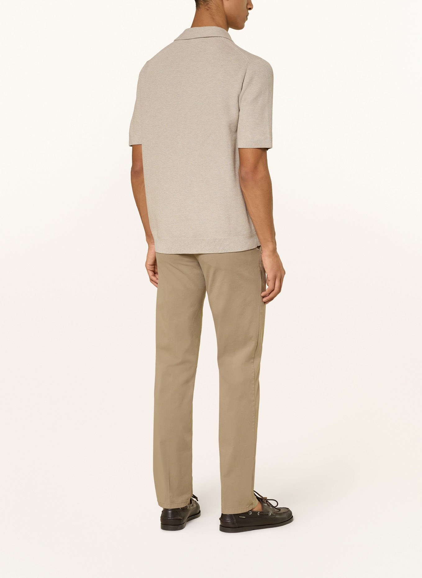 PROFUOMO Pletená košile Regular Fit: BÉŽOVÁ