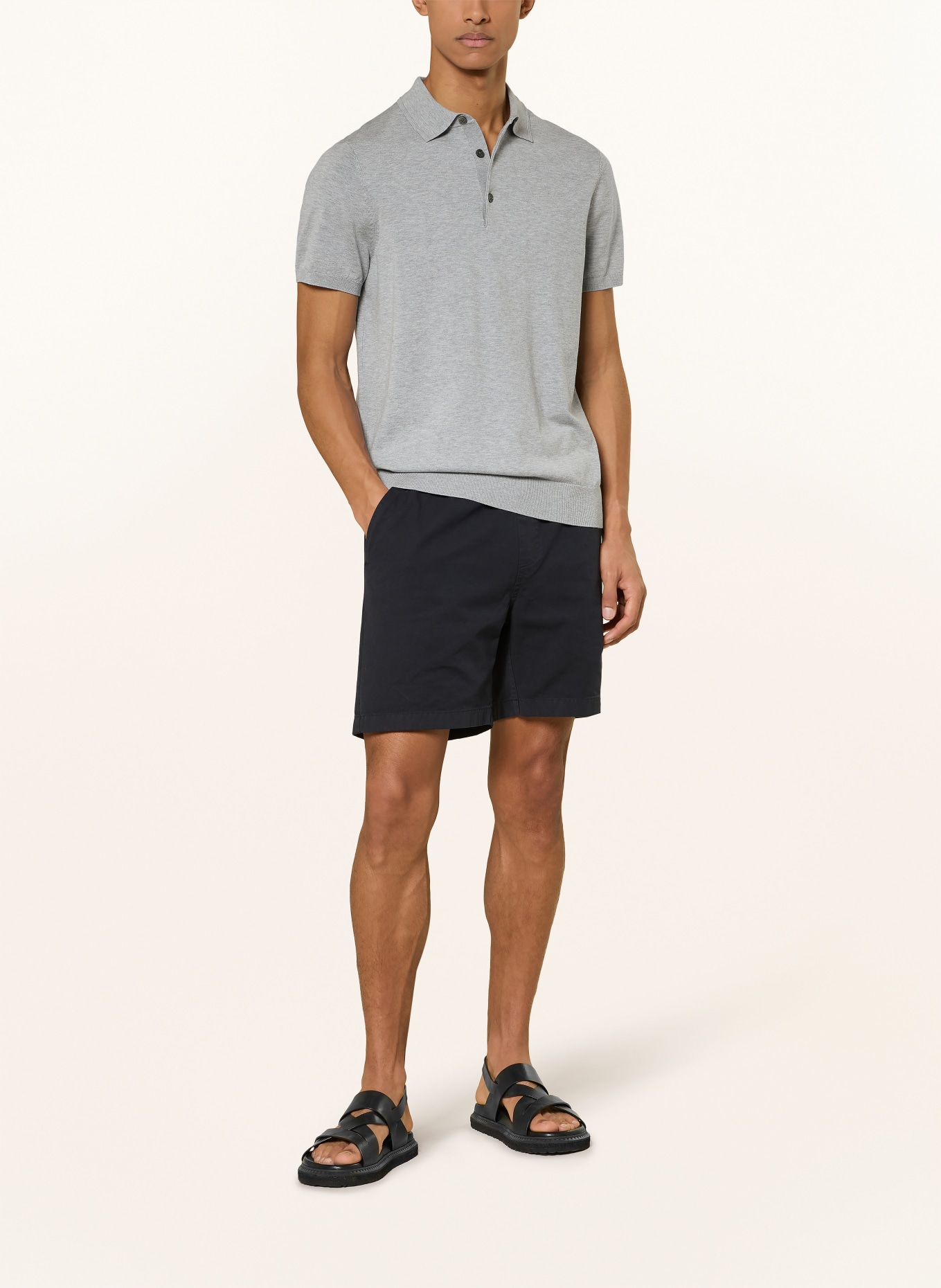 PROFUOMO knitted polo shirt: BLUE GRAY