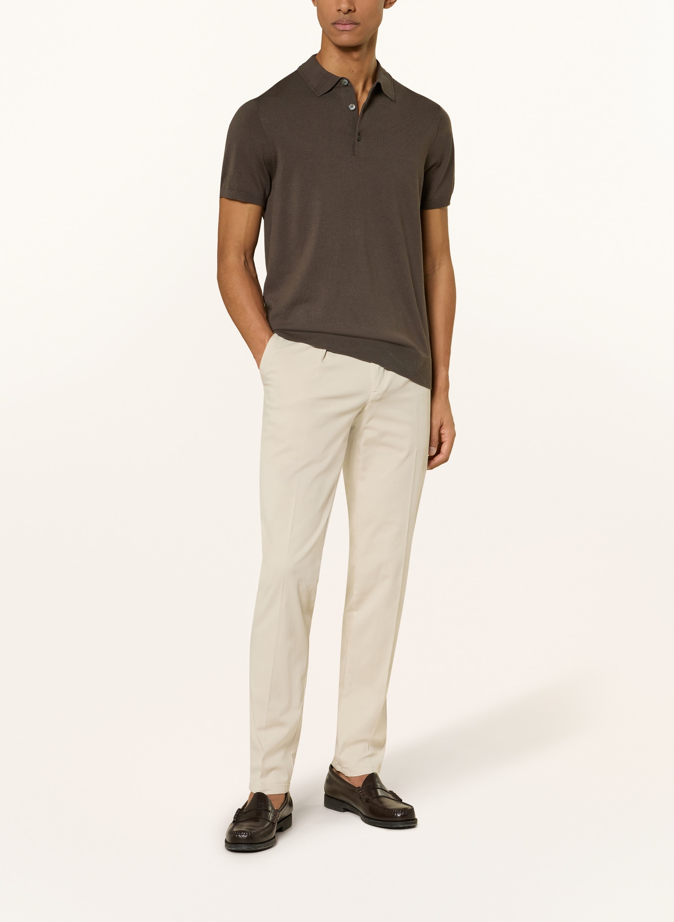 PROFUOMO knitted polo shirt: DARK GREEN