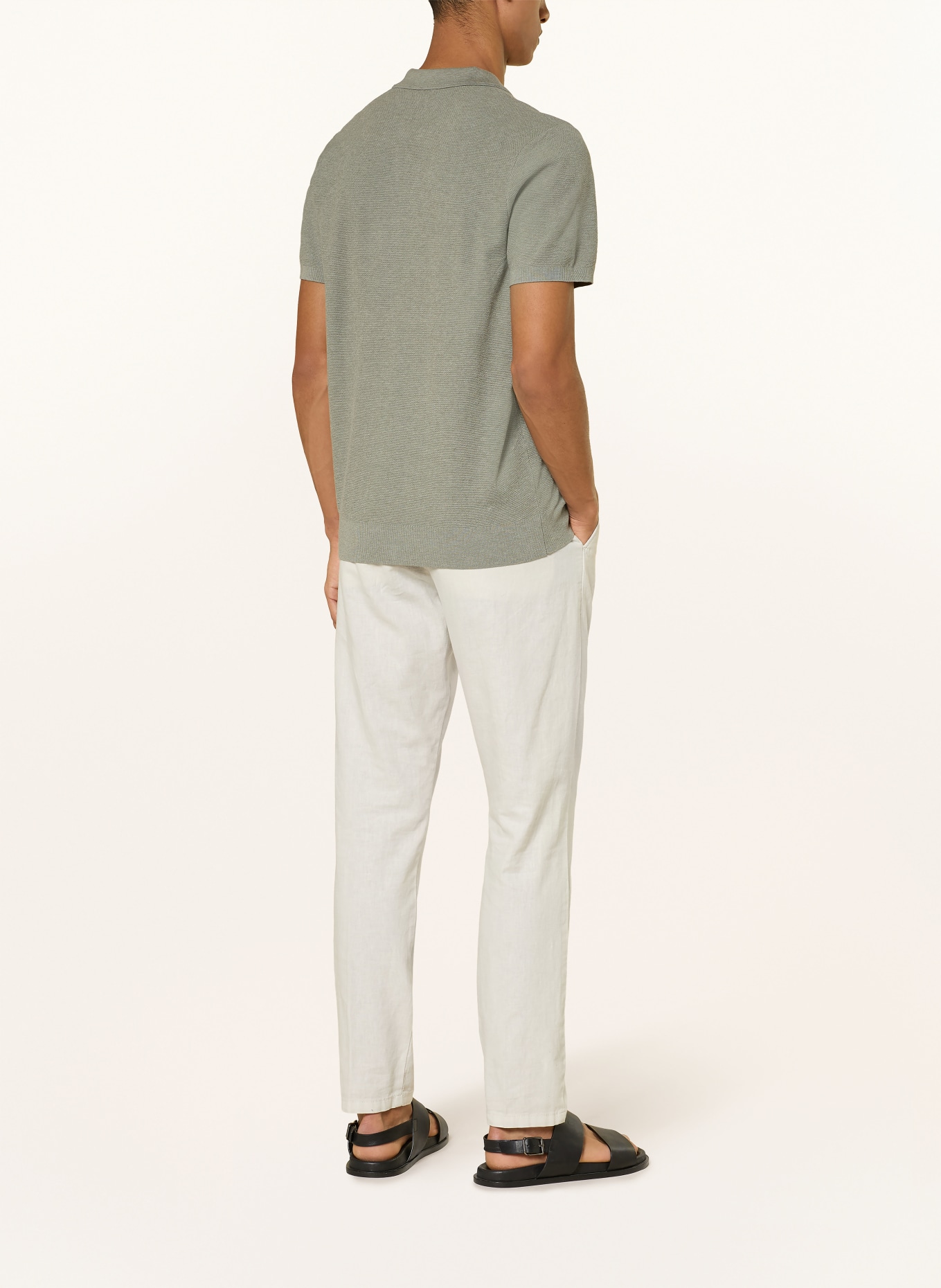 PROFUOMO Pletené polo tričko: ZELENÁ