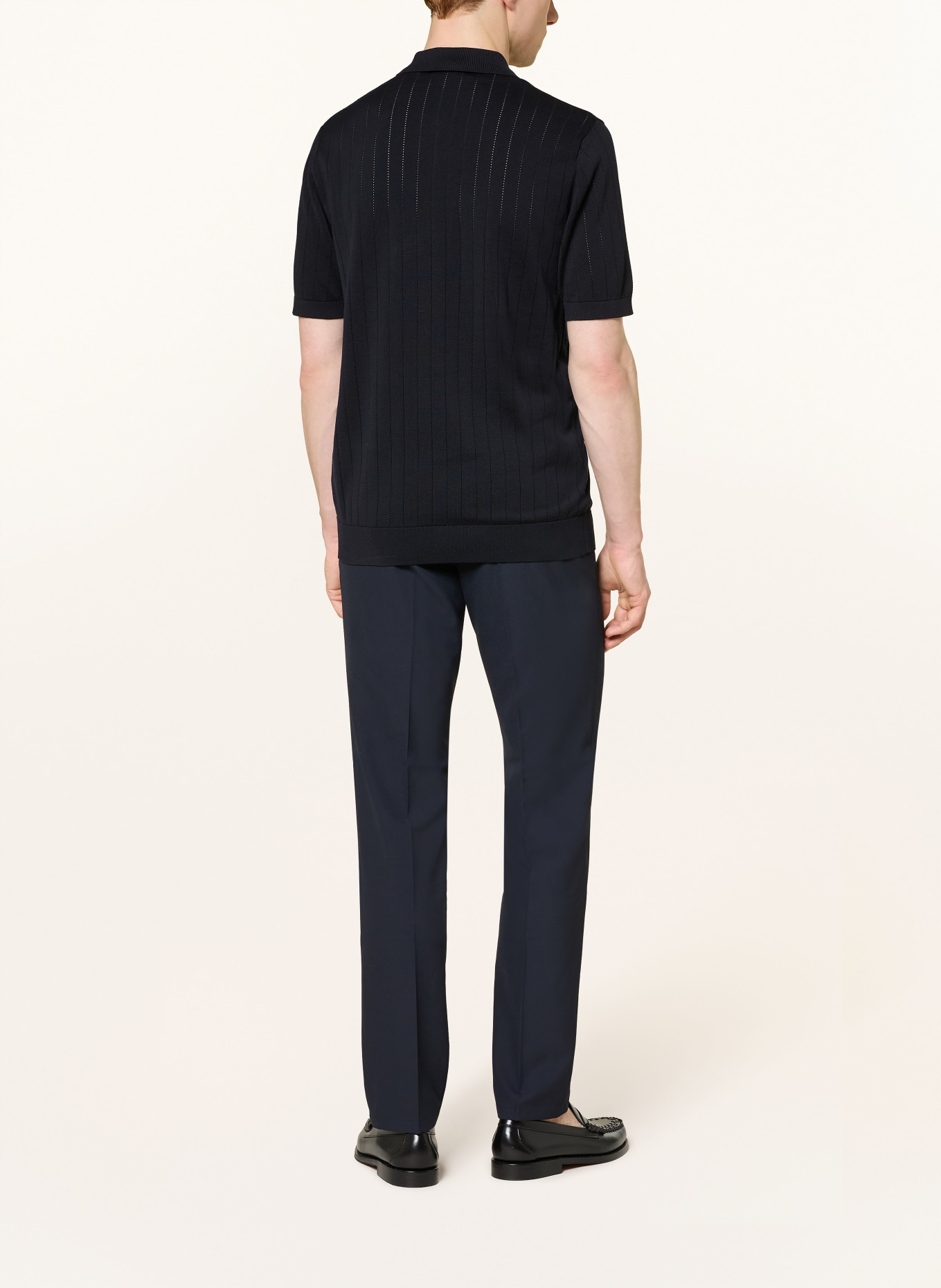 PROFUOMO Strick-Poloshirt: SCHWARZ