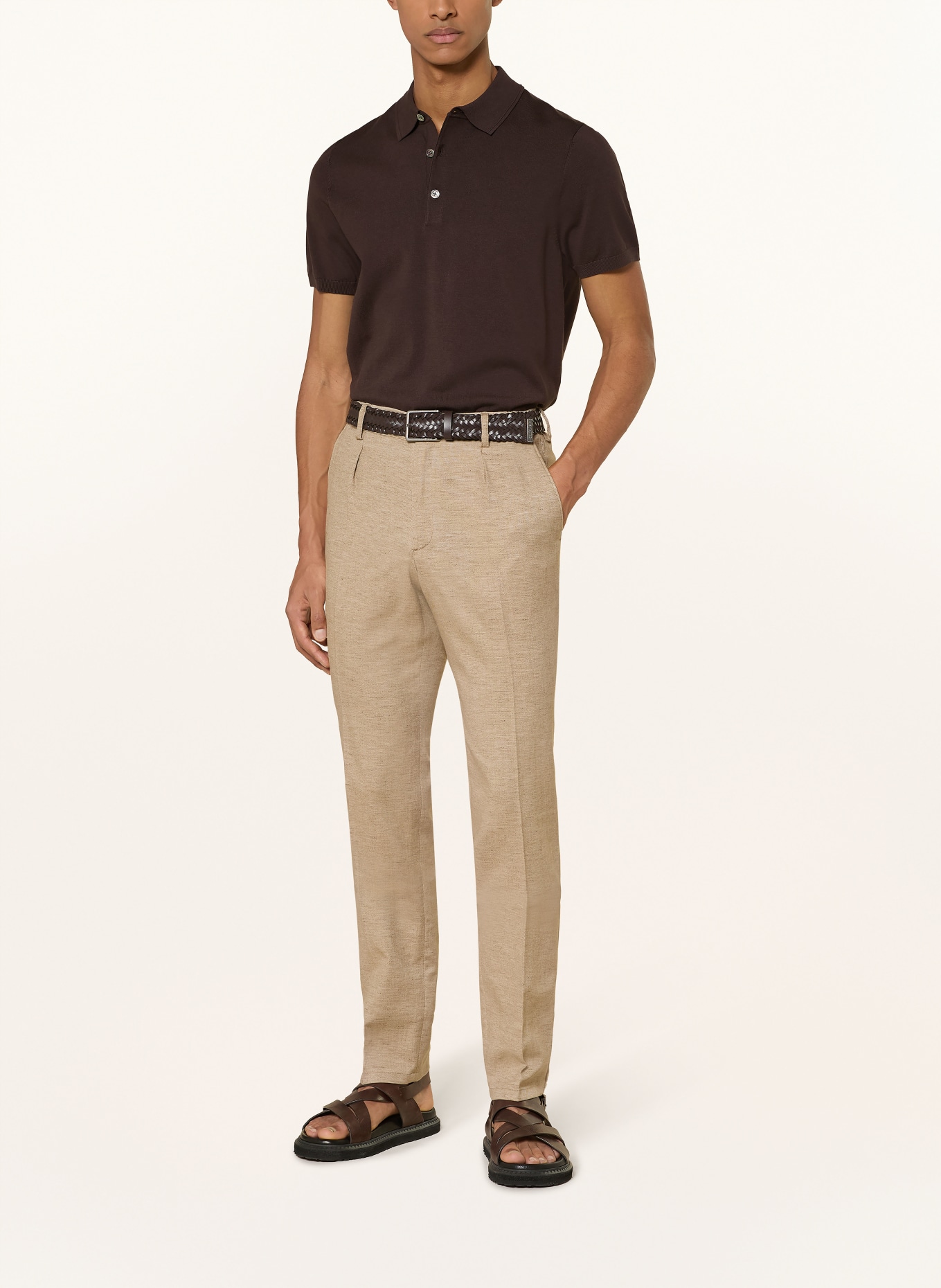 PROFUOMO Koszulka polo z dżerseju: CIEMNOBRĄZOWY