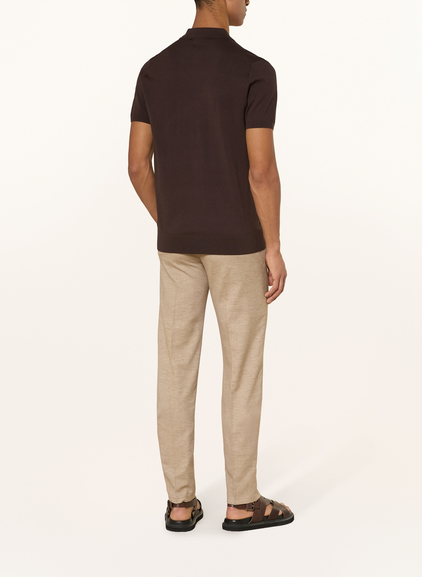 PROFUOMO Koszulka polo z dżerseju: CIEMNOBRĄZOWY