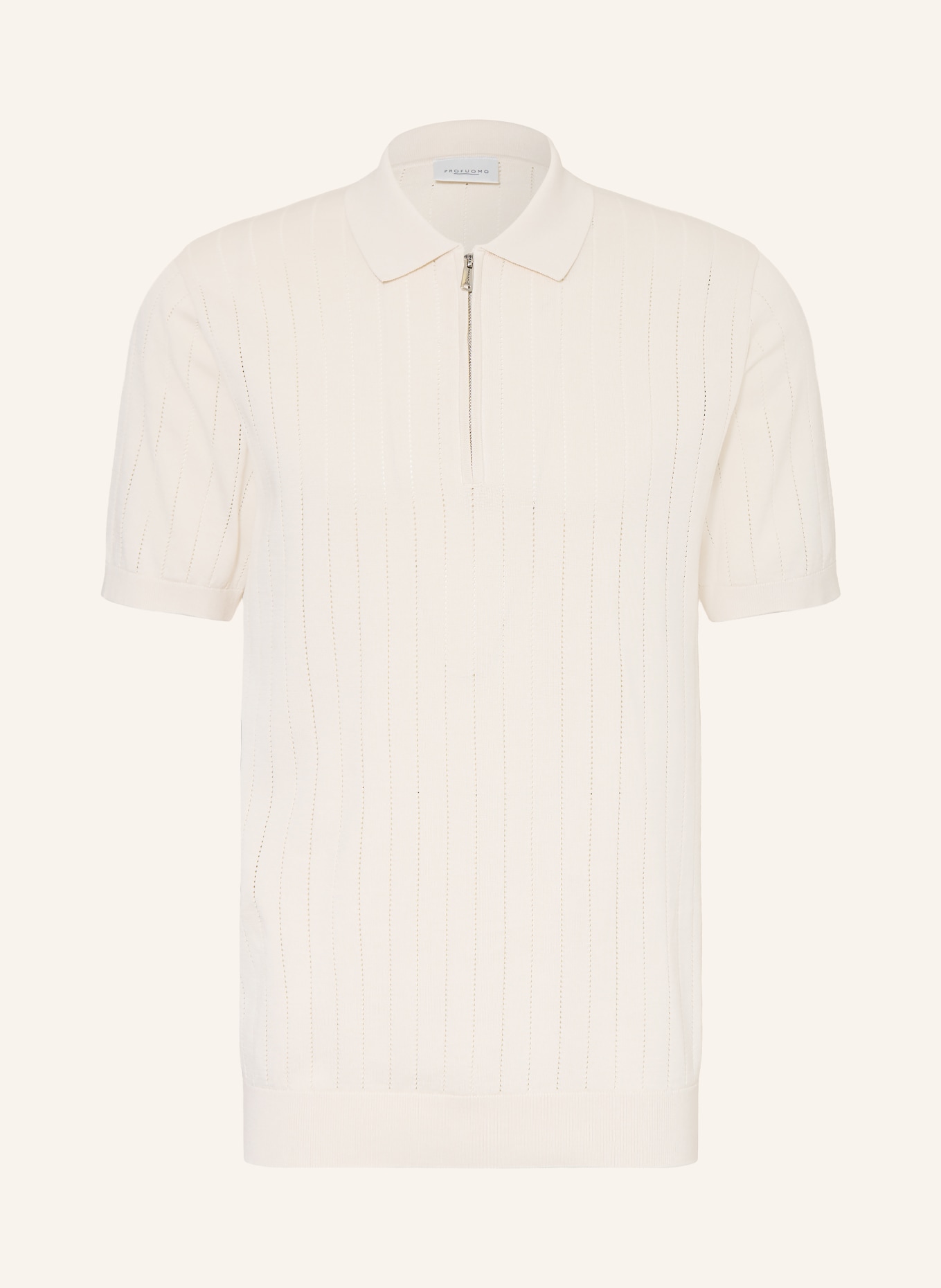 PROFUOMO Strick-Poloshirt: CREME