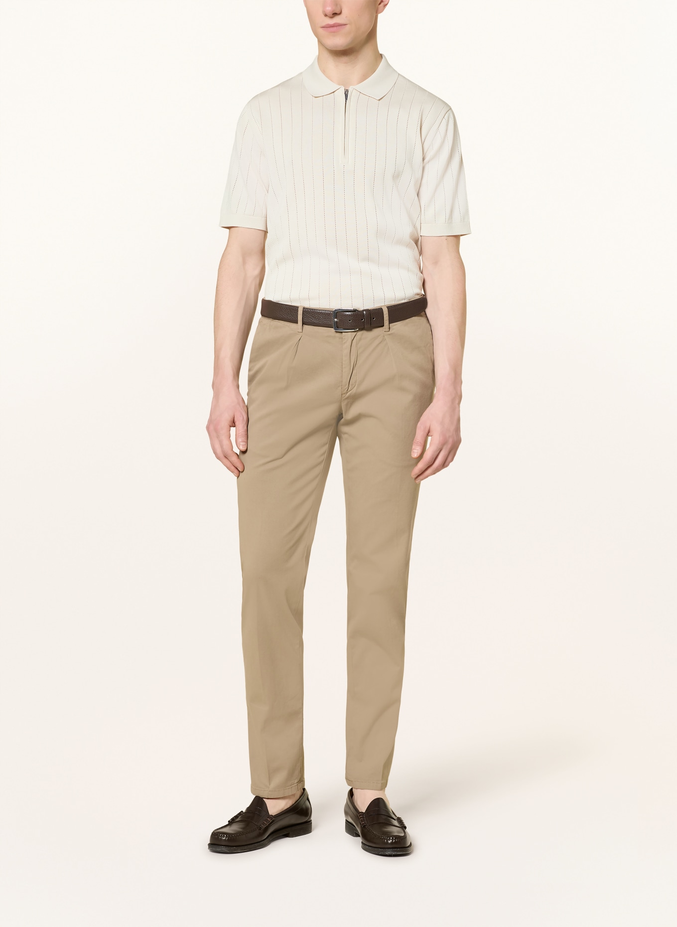 PROFUOMO Strick-Poloshirt: CREME