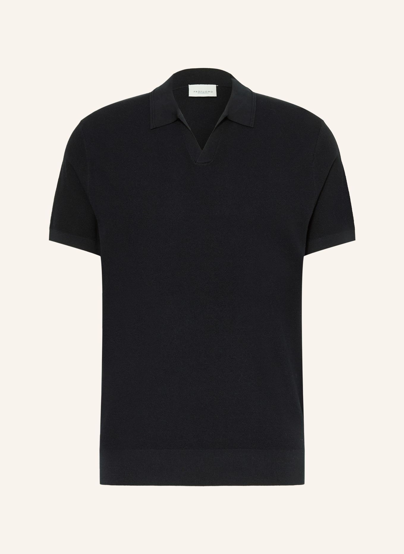 PROFUOMO Piqué polokošile Regular Fit: ČERNÁ