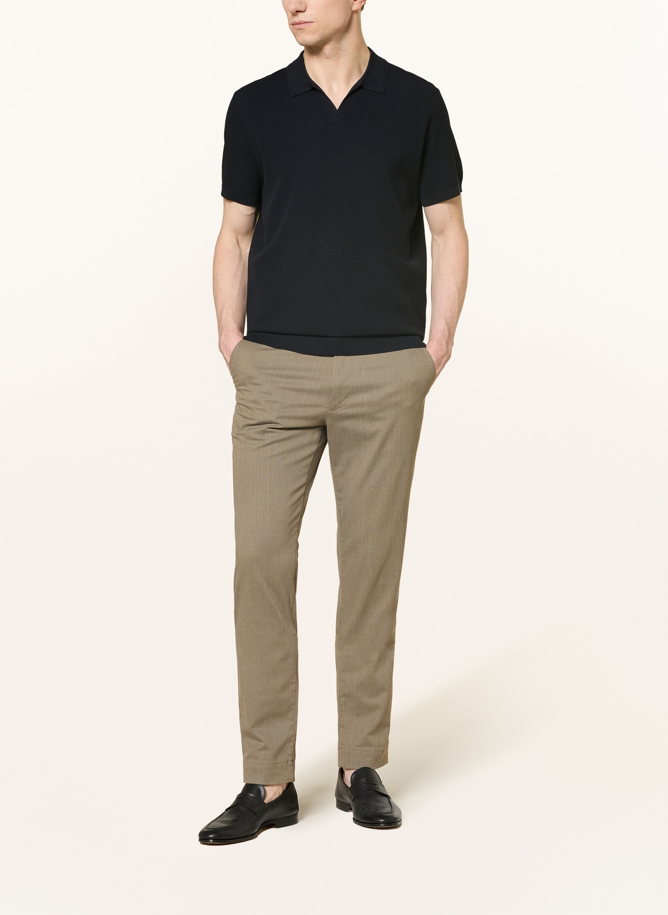 PROFUOMO Piqué polokošile Regular Fit: ČERNÁ