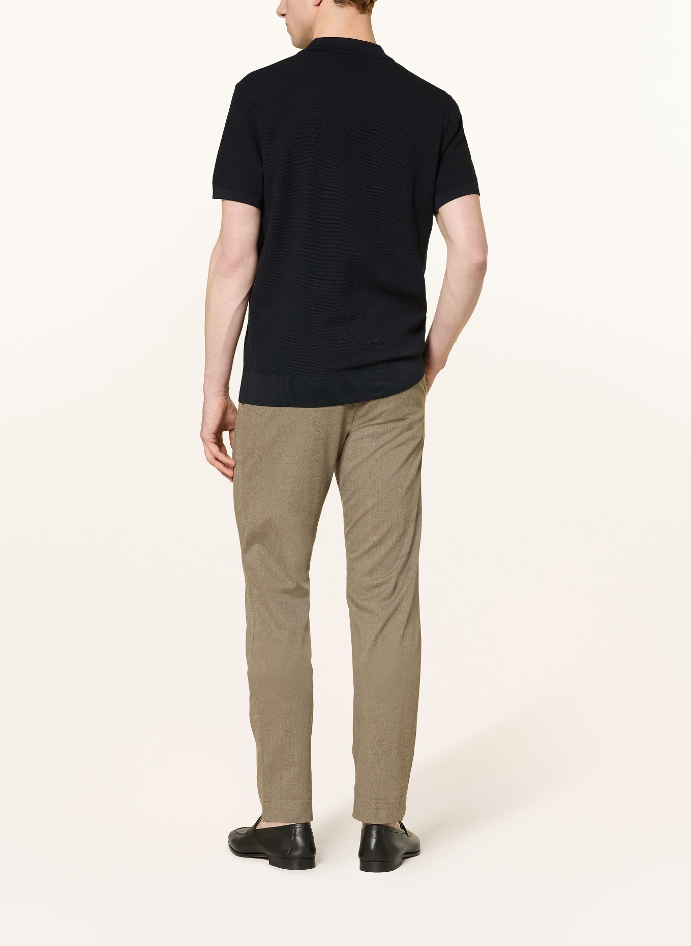 PROFUOMO Piqué polokošile Regular Fit: ČERNÁ